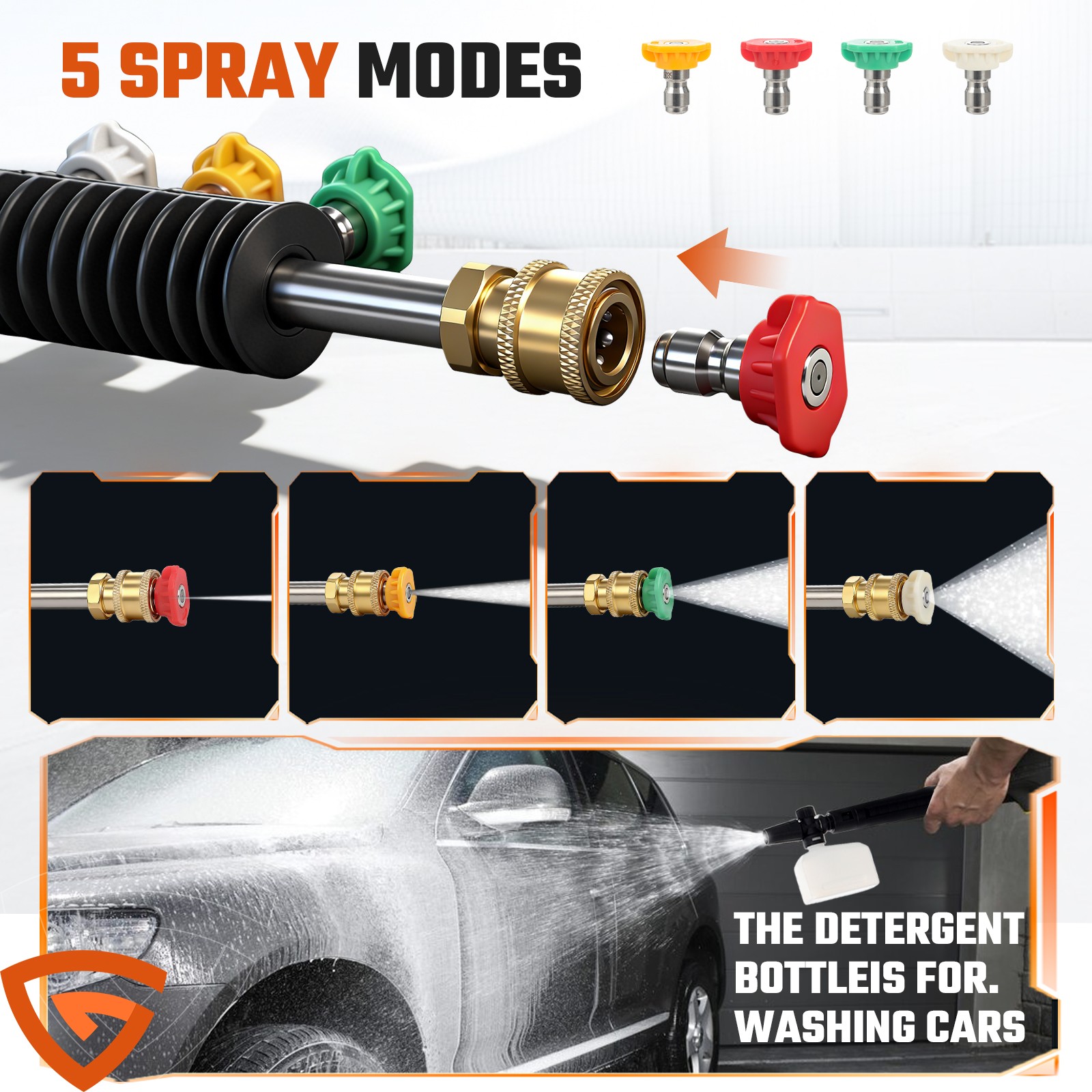 Electric Pressure Washer 2500PSI Max 3.0 GPM Power Washer Cleaning Machine