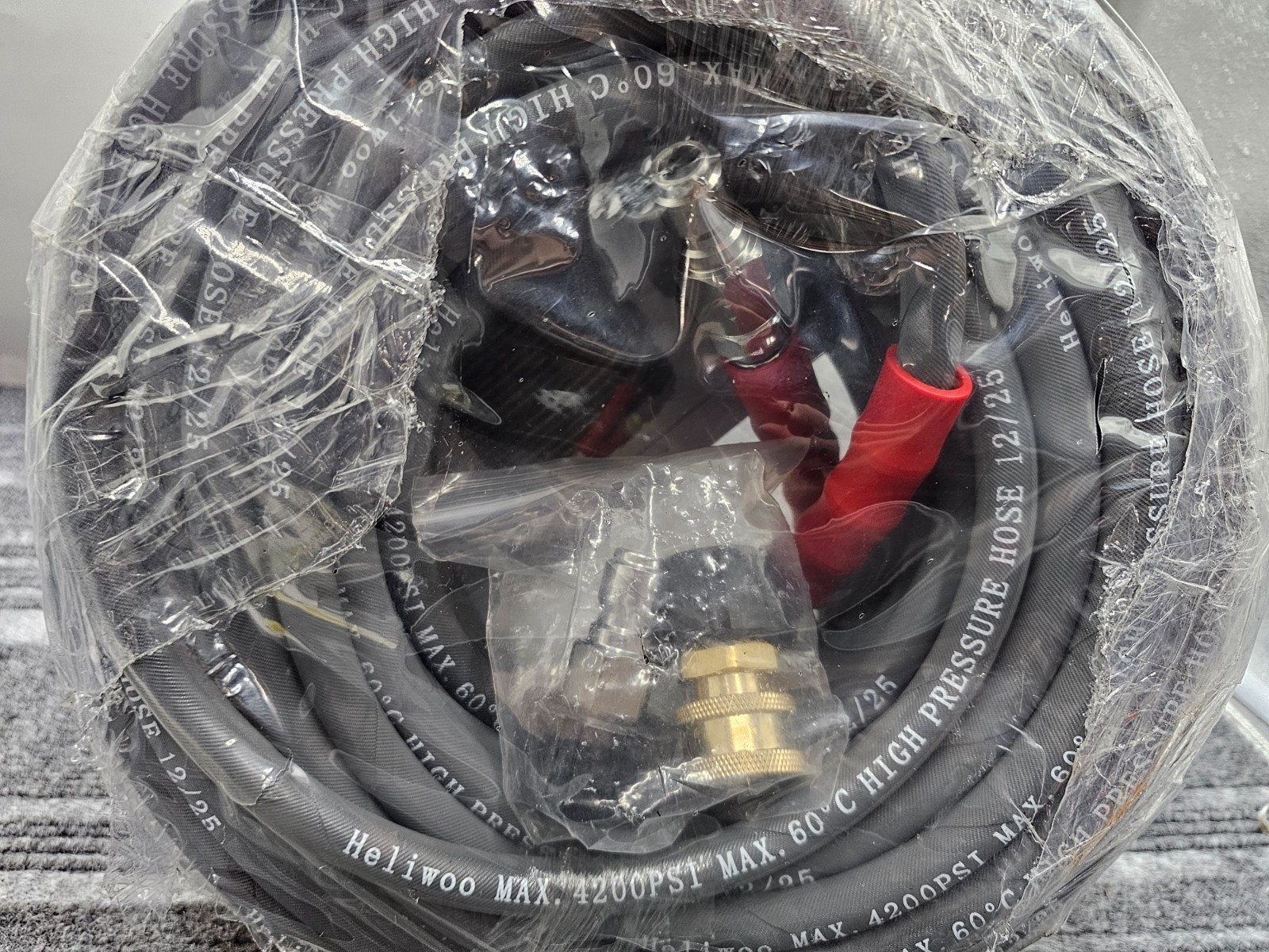 Heliwoo 100FT 3/8 Pressure Washer Hose 4200PSI Flexible Wire Extension Hose