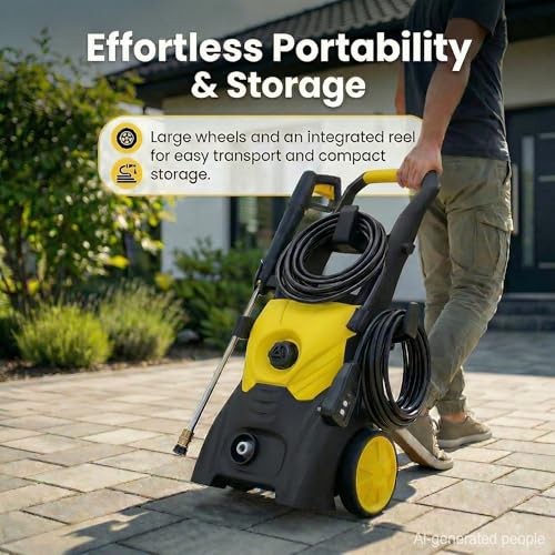 Pressure Washer 2000 PSI Electric Pressure Washer,The Cable Basic style Yellow