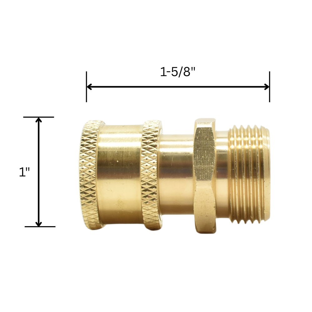 Interstate Pneumatic M22 Male Fitting x 1/4 Inch Quick Couplings Brass, 2700 PSI