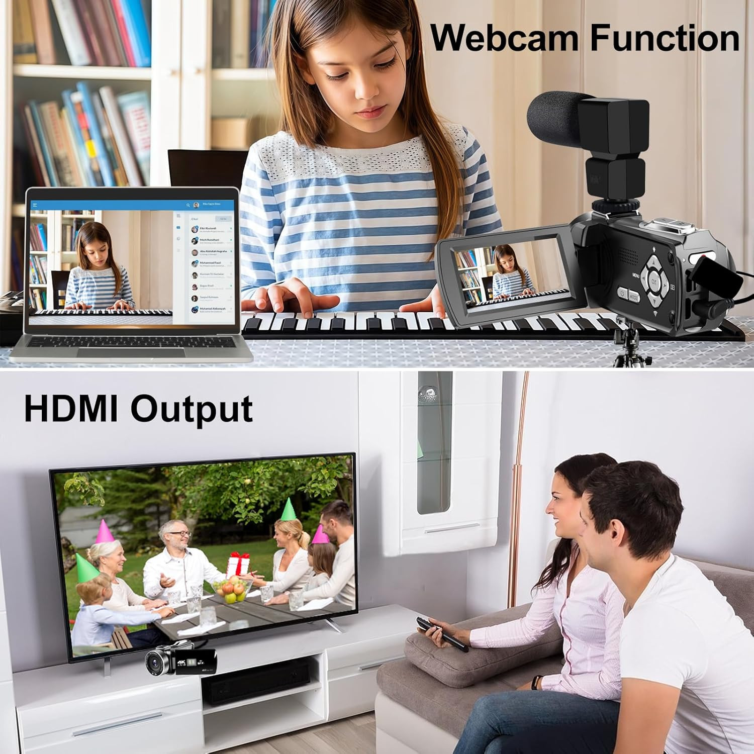 Camcorder Video Camera 4K 48MP HD Camera Recorder, 18X Digital Zoo 3″ Touch Scre