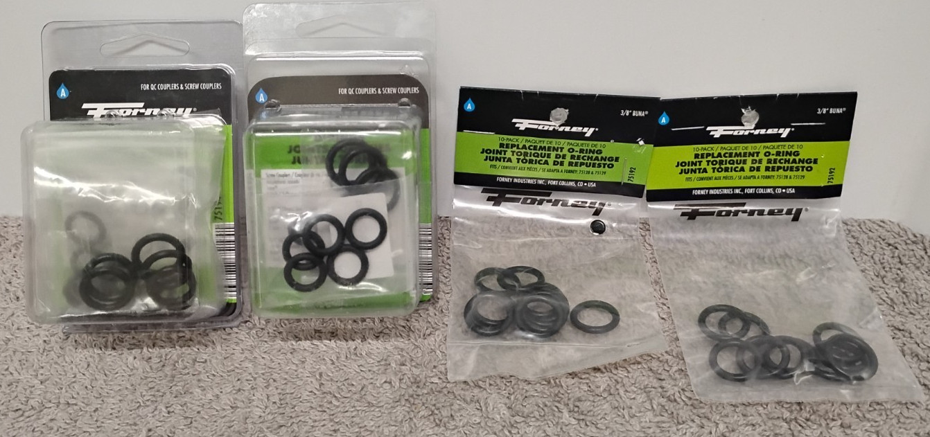 2pk Forney Coupler & screw Coupler Pressure Washer O-Ring & 2 Replacement O-ring