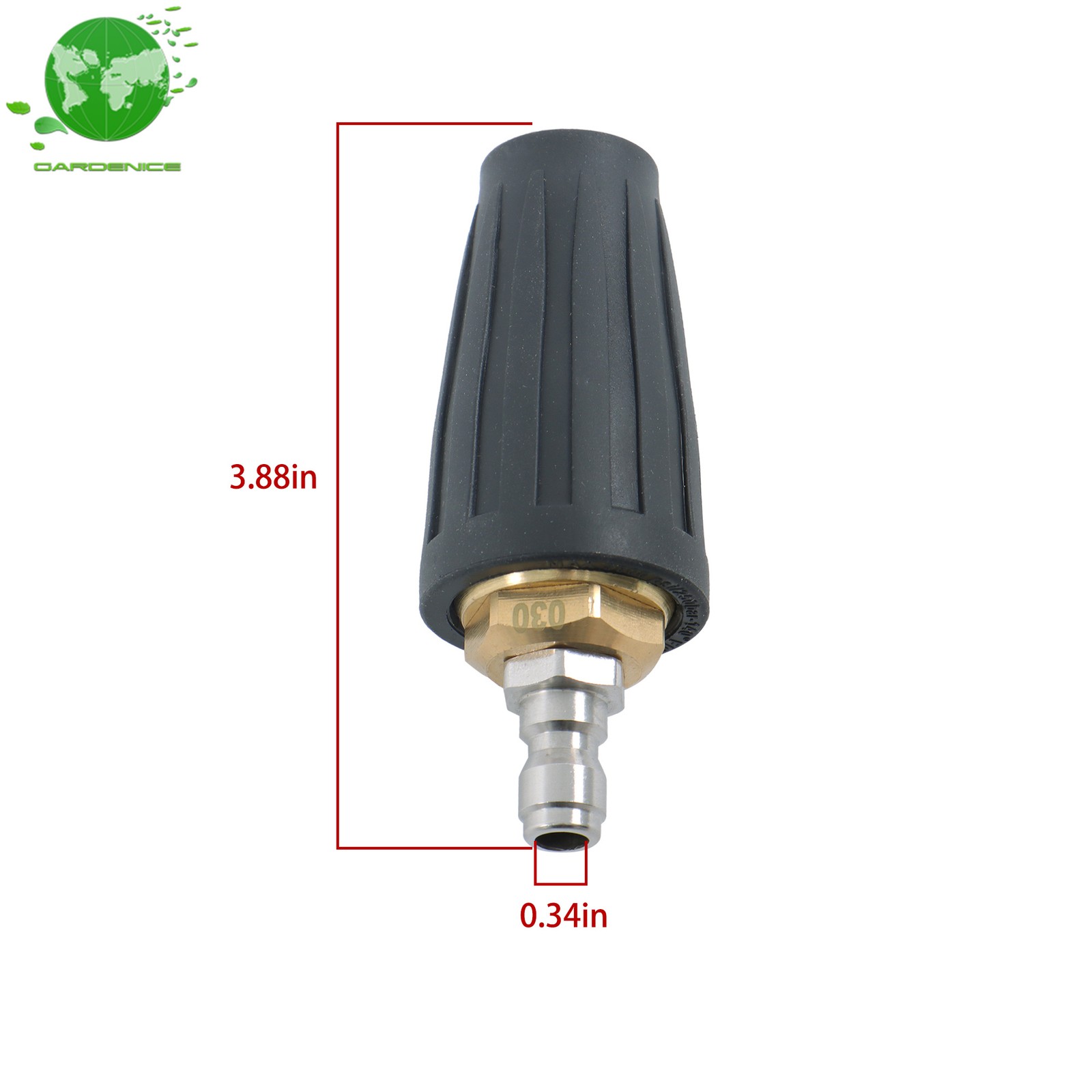 1/4 Inch High Pressure 3600 Psi Rotating Turbine Nozzle Set With 5 Spray Nozzles