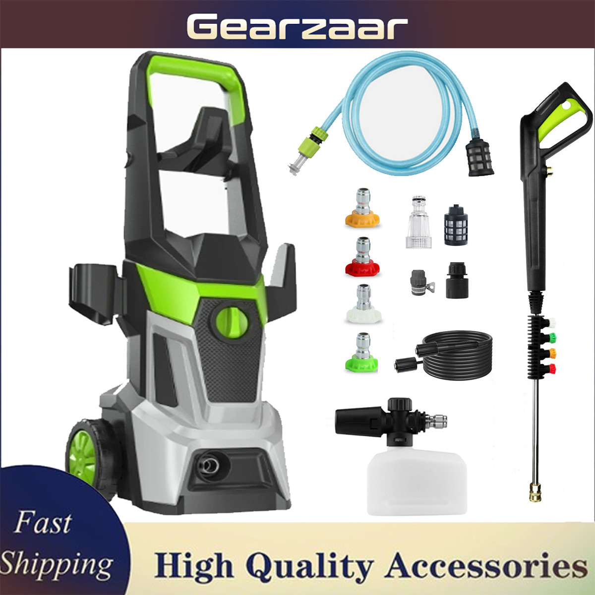 Electric Pressure Washer 1400W 120Bar Max Power Washer Cleaning Machine for Cars