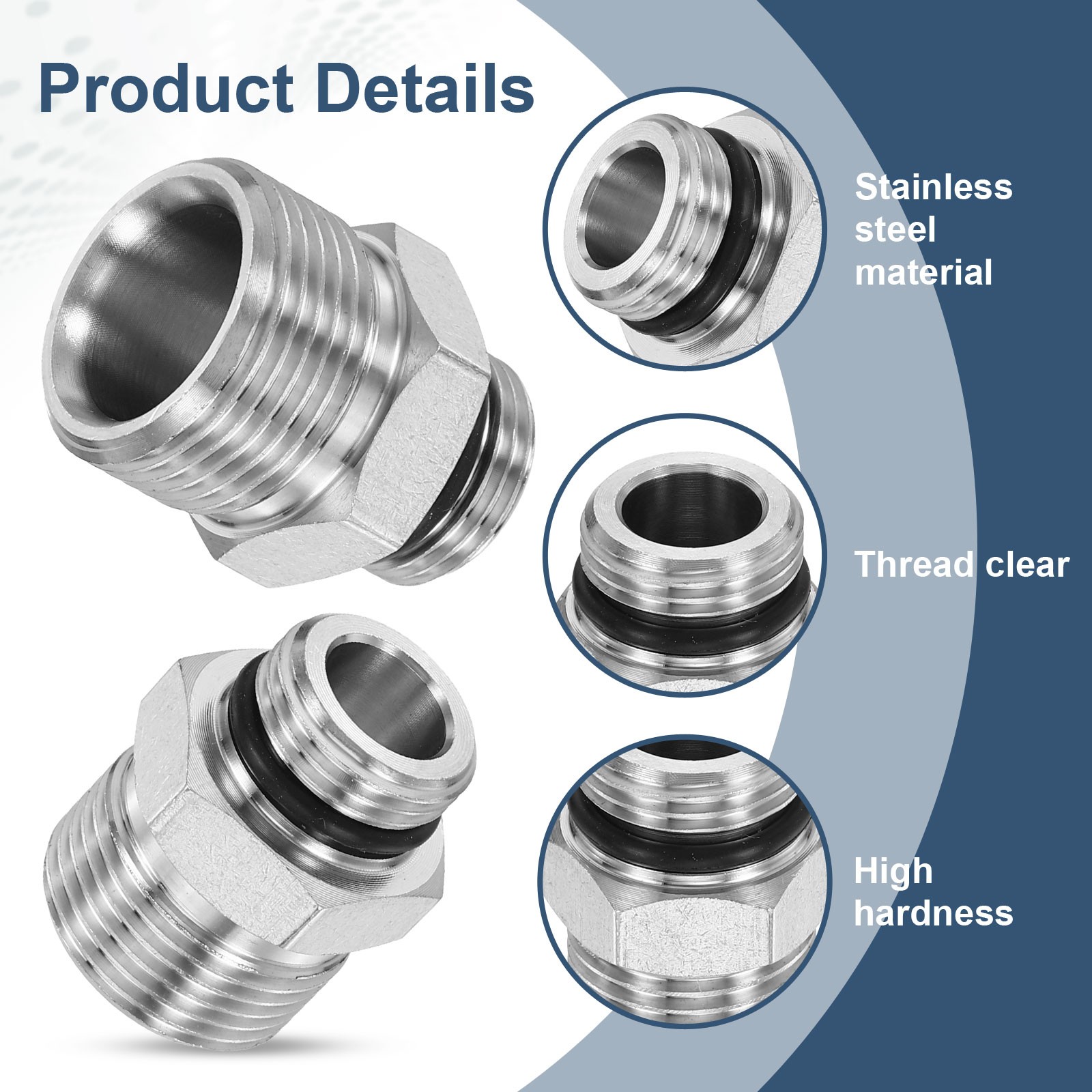 2Pcs Pressure Washer Adapter, G3/8″ Male to M22 15mm Male Steel Fittings