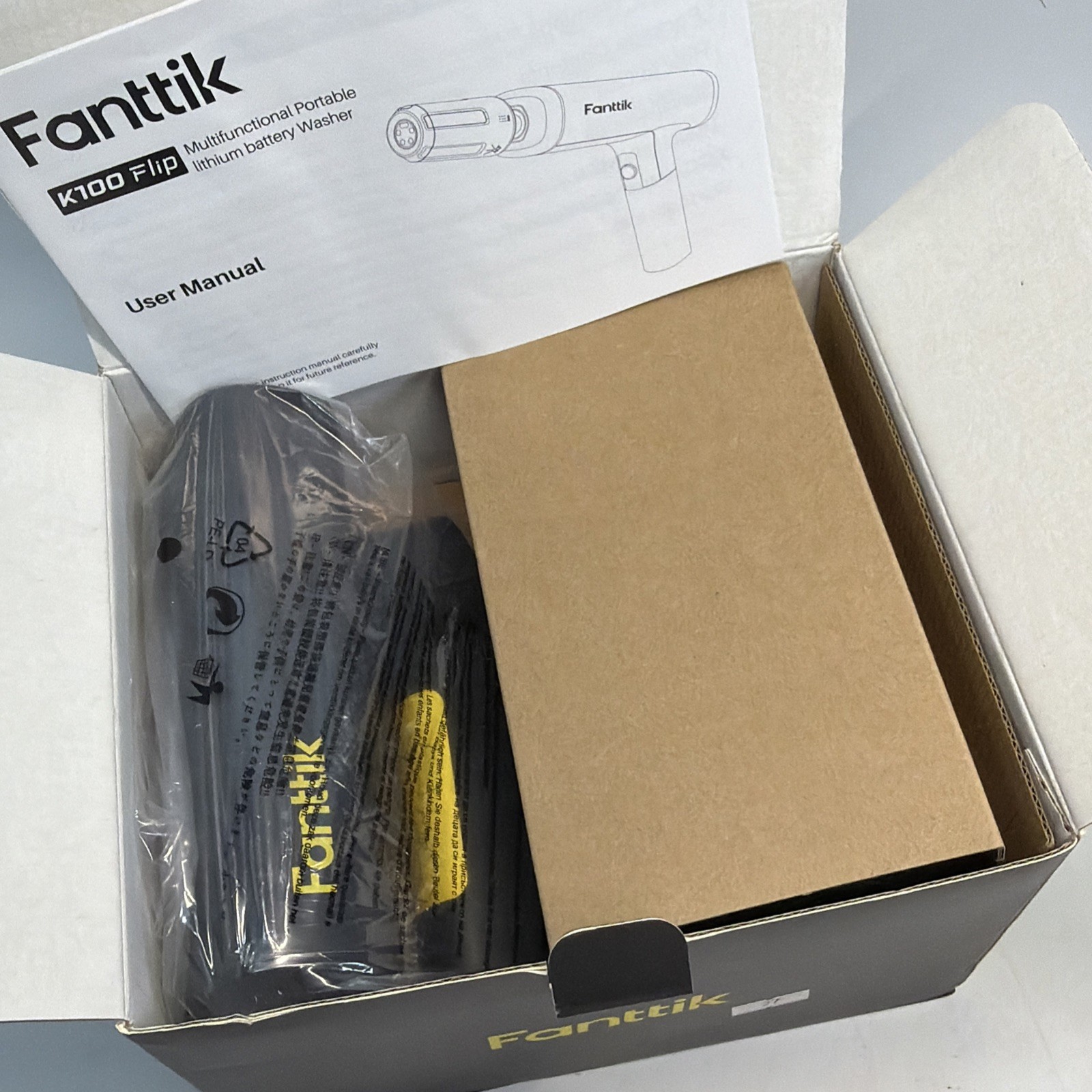 Fanttik K100 Flip Wireless Battery Pressure Washer 174 PSI 5 in 1 Nozzle