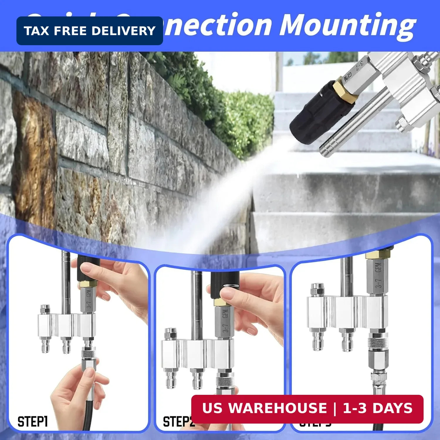 Three-in-one Adjustable Downstream Soft Wash Nozzle, M5 Twist Nozzle soft wash s