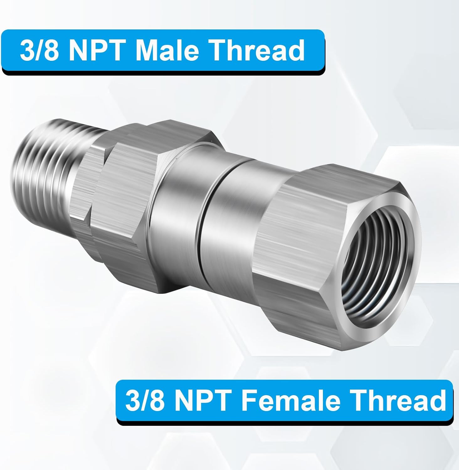 2 Pack 3/8 NPT Stainless Steel Pressure Washer Swivel 360° Kink-Free