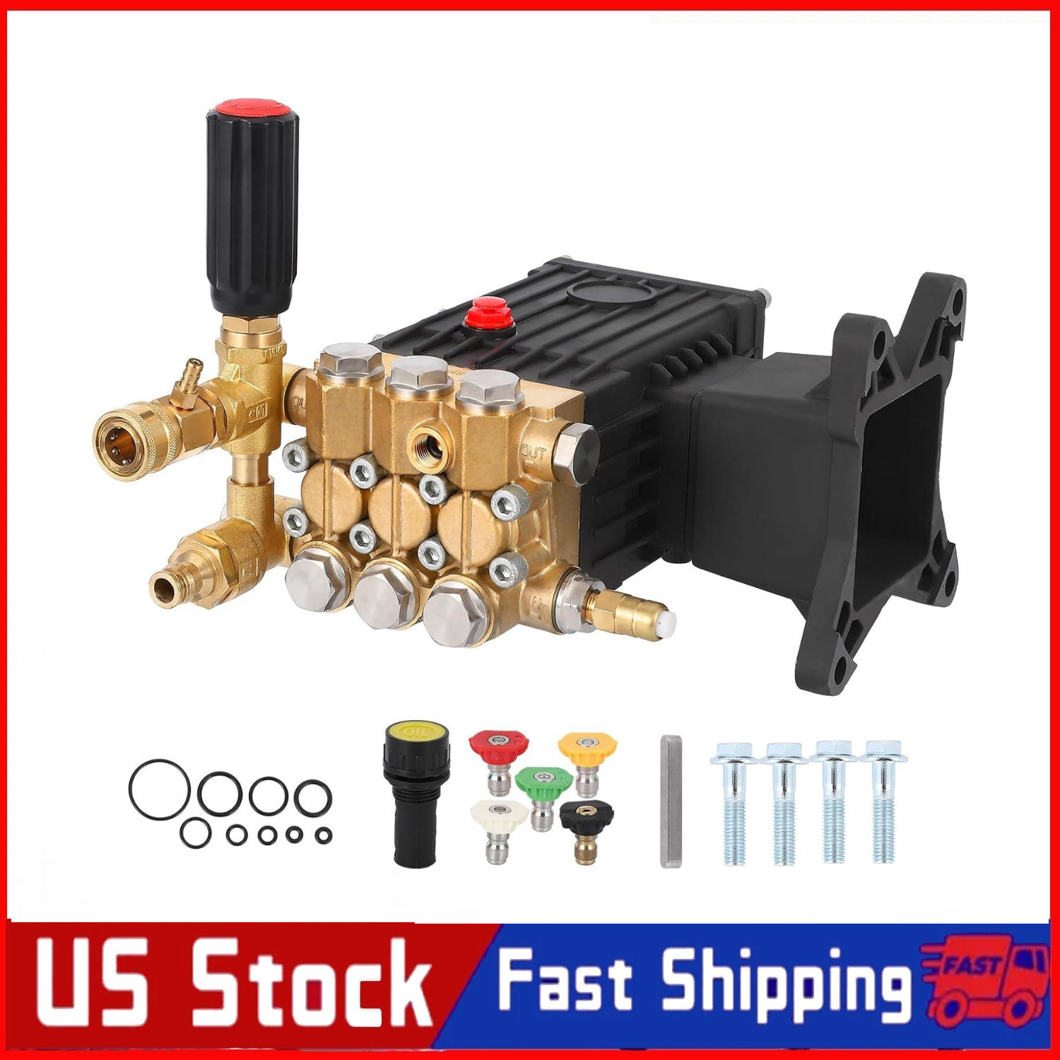 Pressure Washer Pump, 1″ Shaft Horizontal Gas Power Washer Pump Replacement