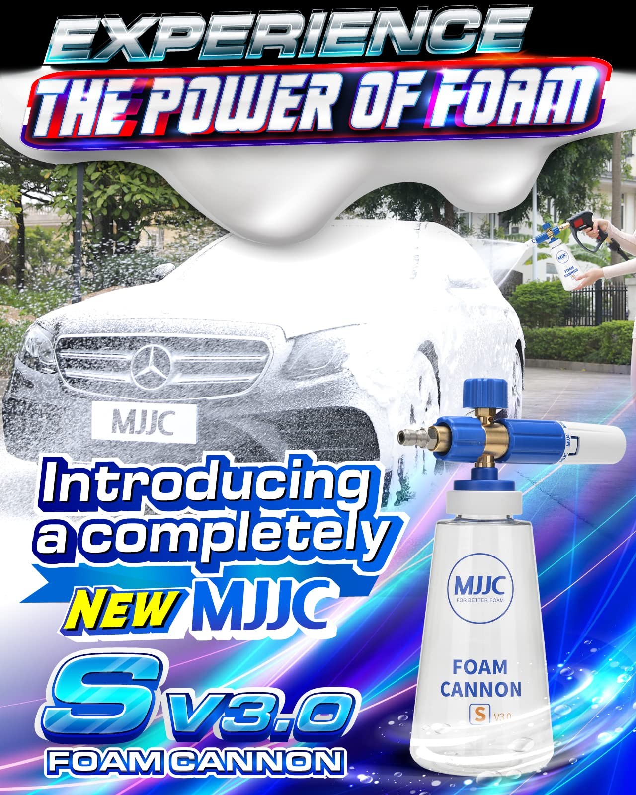 Foam Cannon S V3.0 (Thicker Snow Foam Technology) with 1/4 Inch Quick Connect…