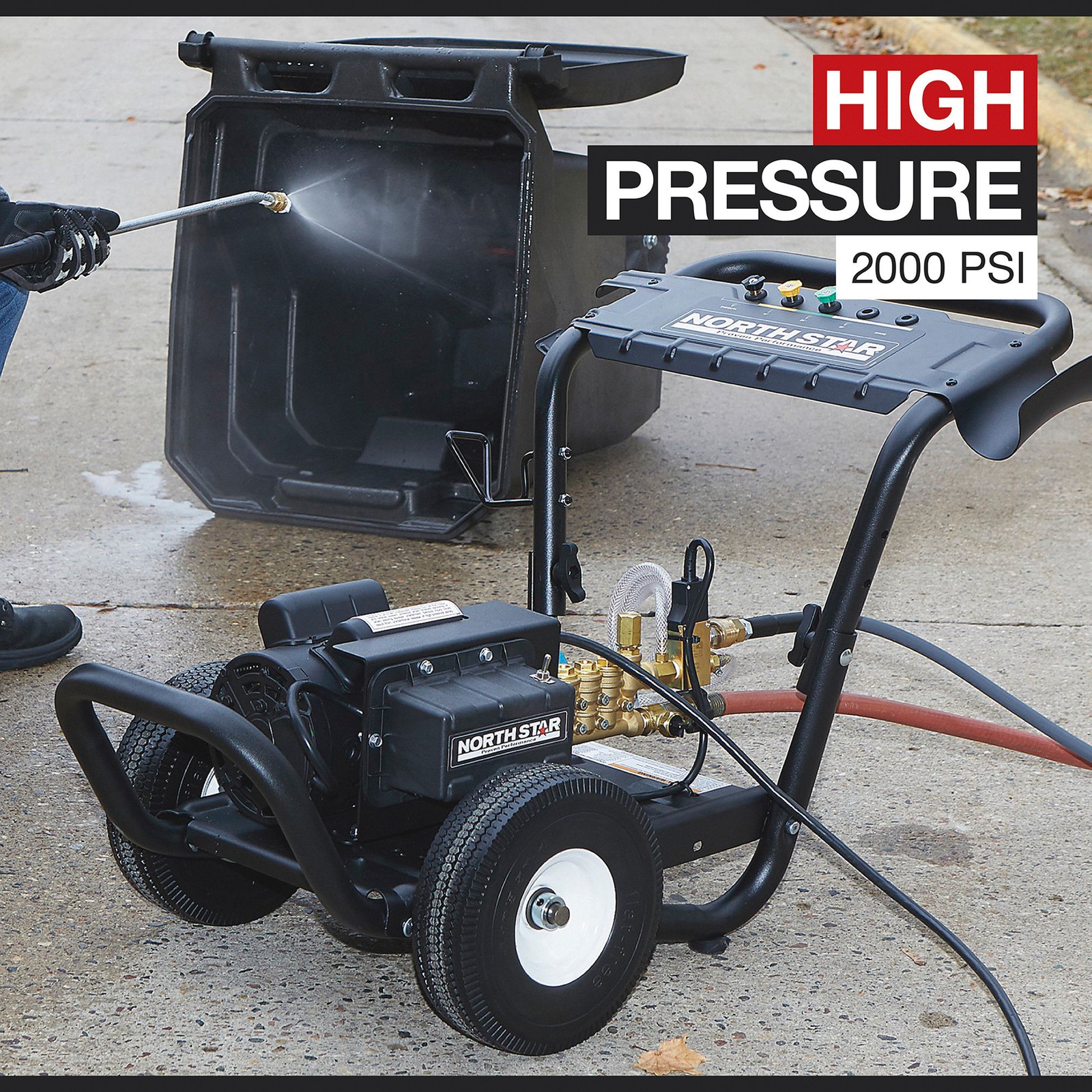 NorthStar Electric Cold Water Total Start/Stop Pressure Washer, 2000 PSI, 1.5