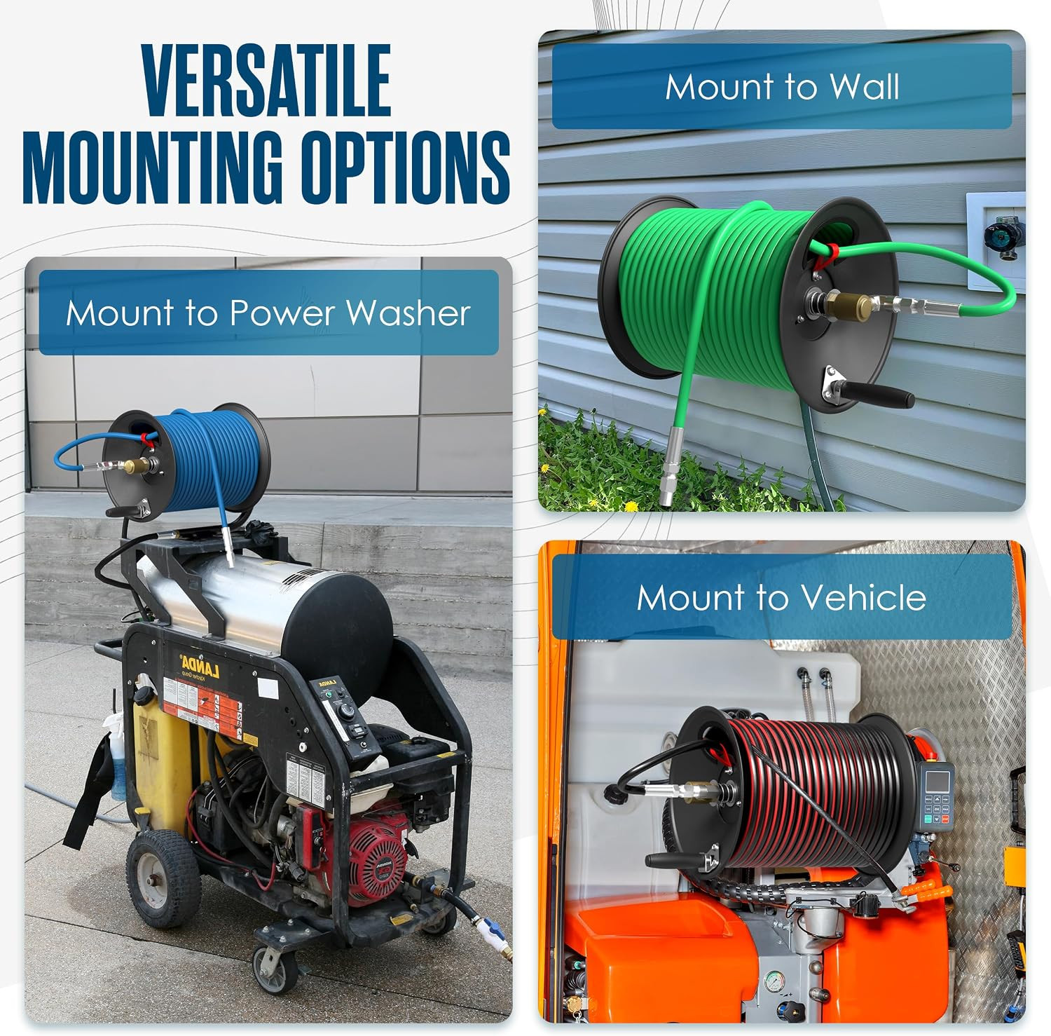 Houseables Pressure Washer Hose Reel, Pressure Washer Reel, 100 FT, Holder for P