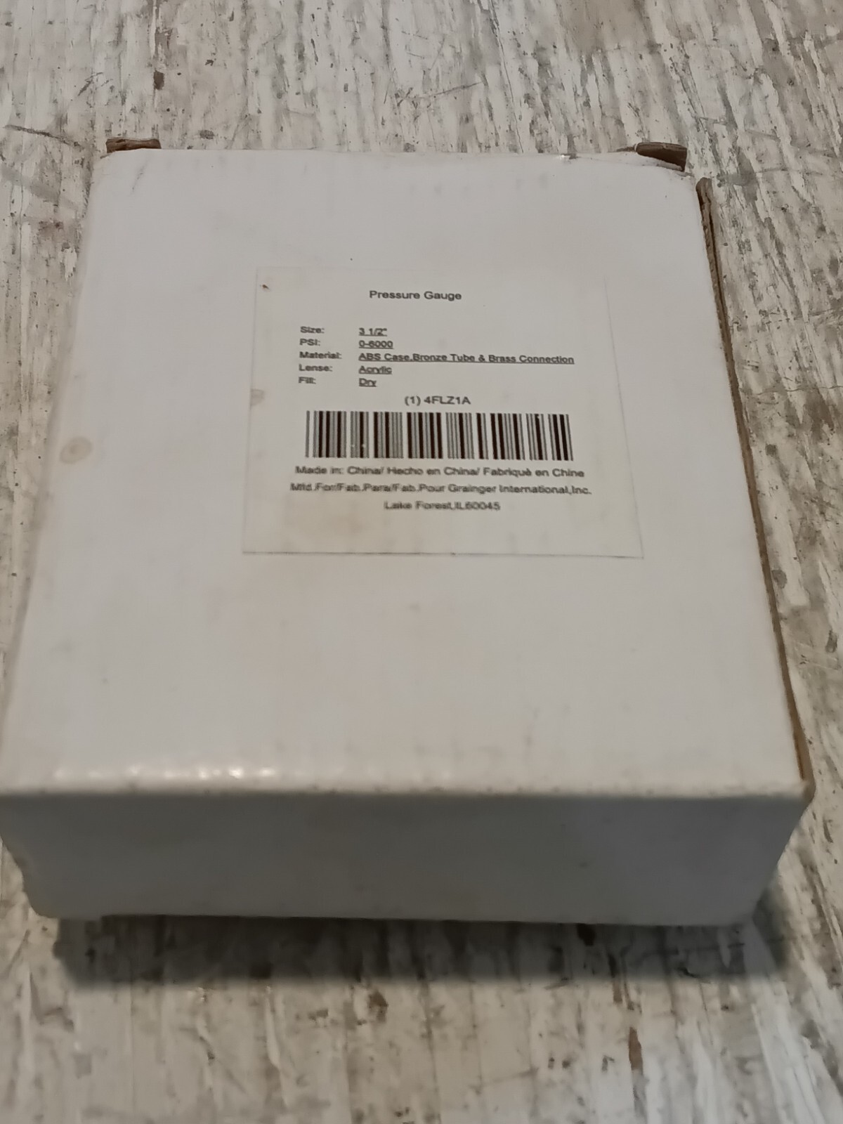 PRESSURE GAGE: 3 1/2″ 0-6000 ABS CASE, BRONZE TUBE & BRASS CONNECTION – (C4D)