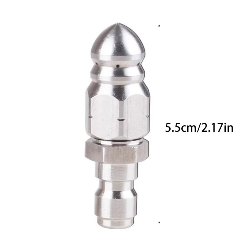 Stainless Steel 1/4inch Quick Connecting Sewer Jetter Nozzle Easy to Install