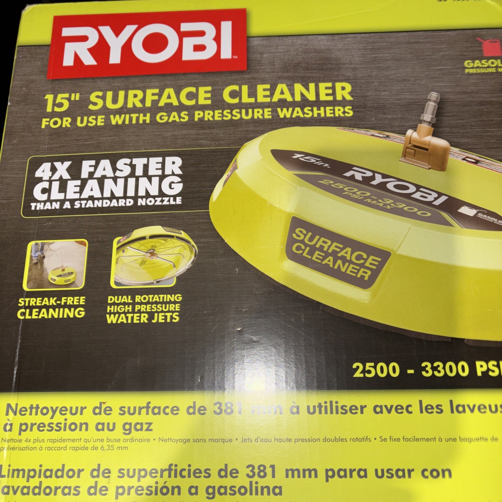 Ryobi RY31SC01 15 inch 3300PSI Surface Cleaner