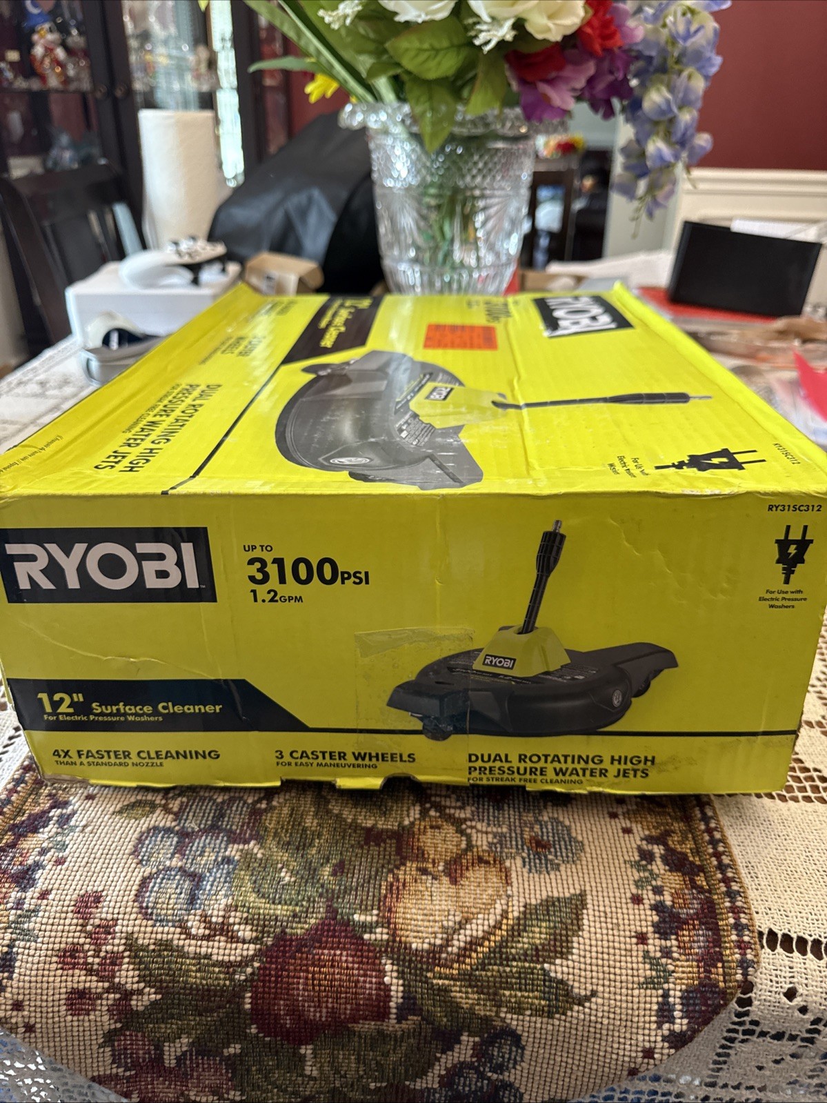 Ryobi Deal Finders 12 in. 3100 PSI Electric Pressure Washer Surface Cleaner.