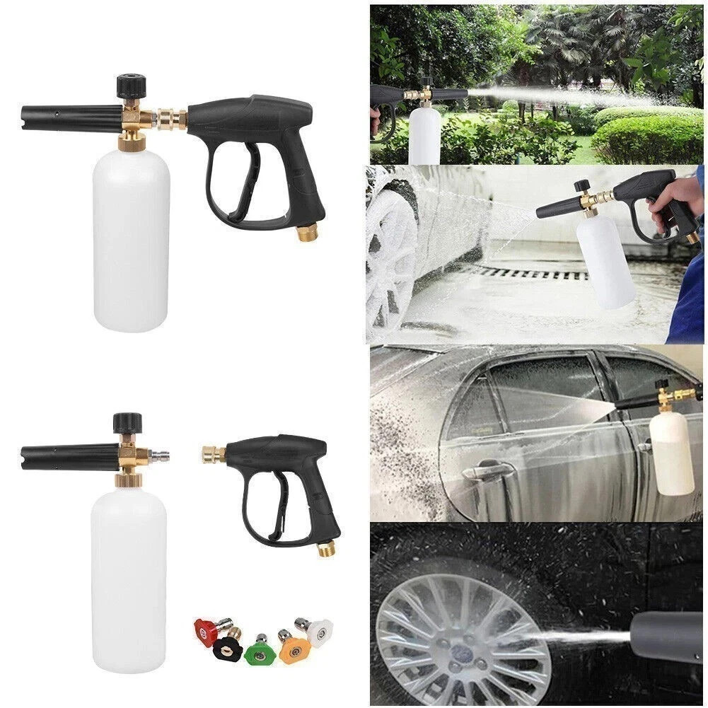 Snow Foam Lance Cannon Soap Bottle Sprayer Pressure Washer Gun Car Wash 1/4″