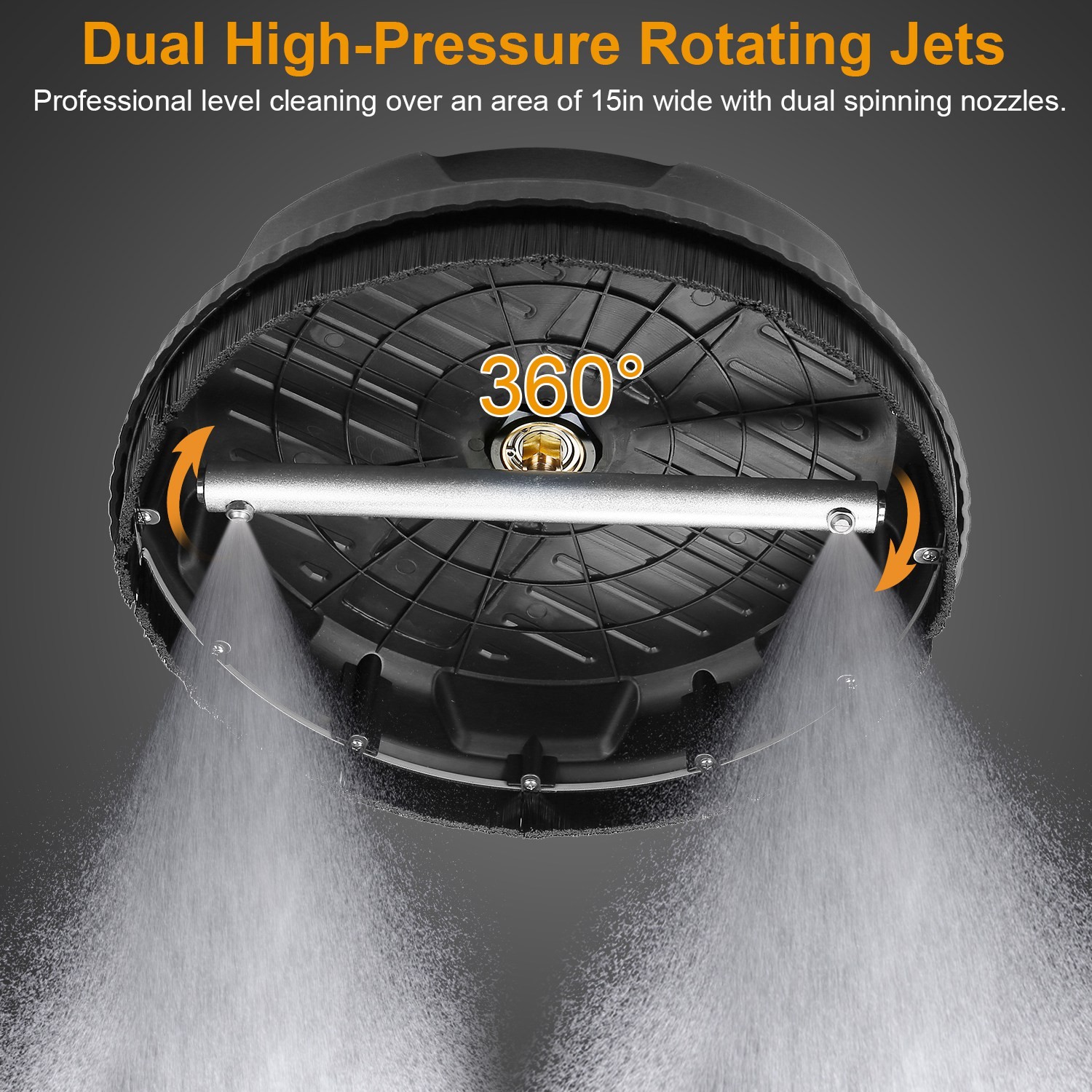 15″ Pressure Washer Surface Cleaner 4000 PSI Power Washer Driveway Broom