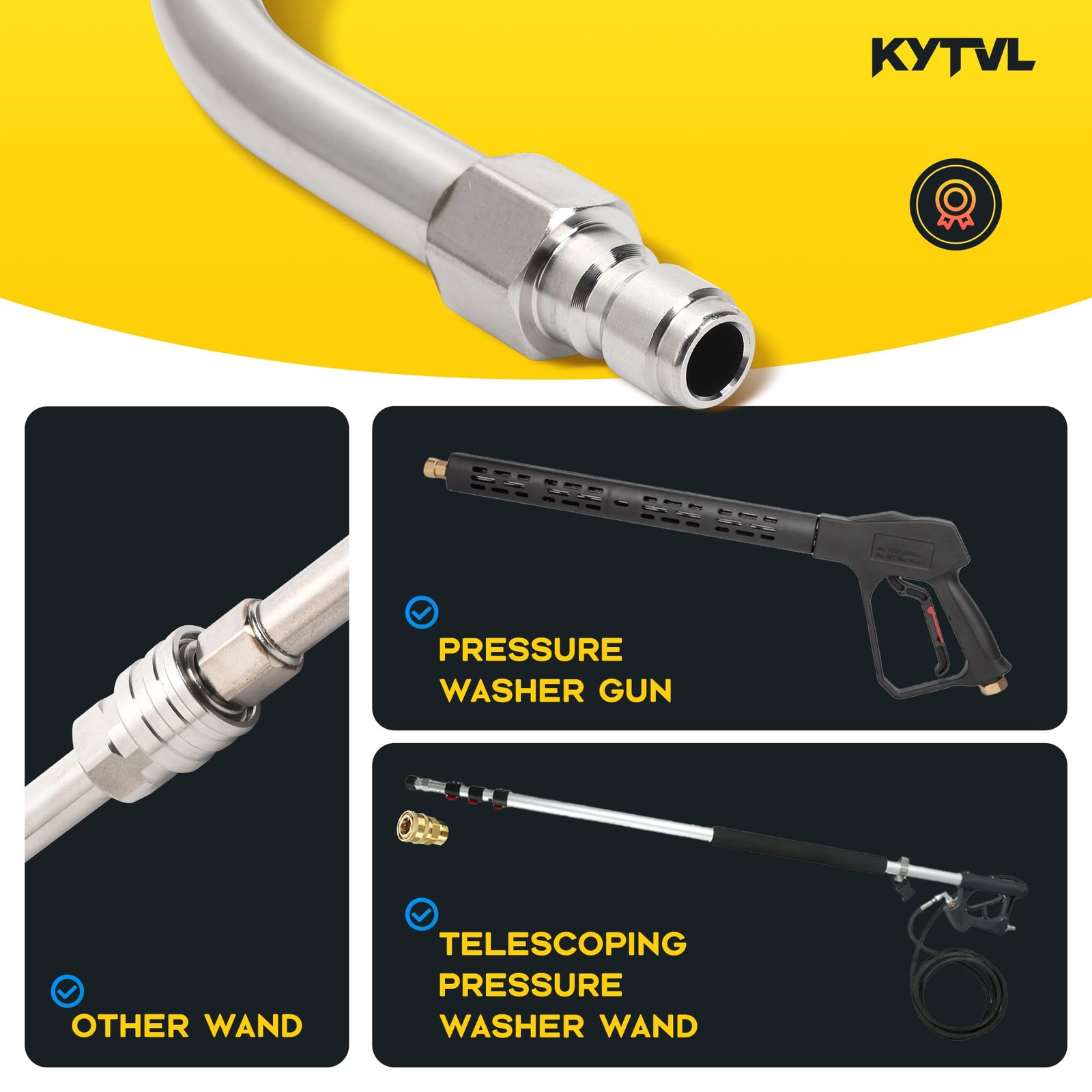 Pressure Washer Extension Wand with Gutter Cleaner Attachment, 30° 90° 120° C…