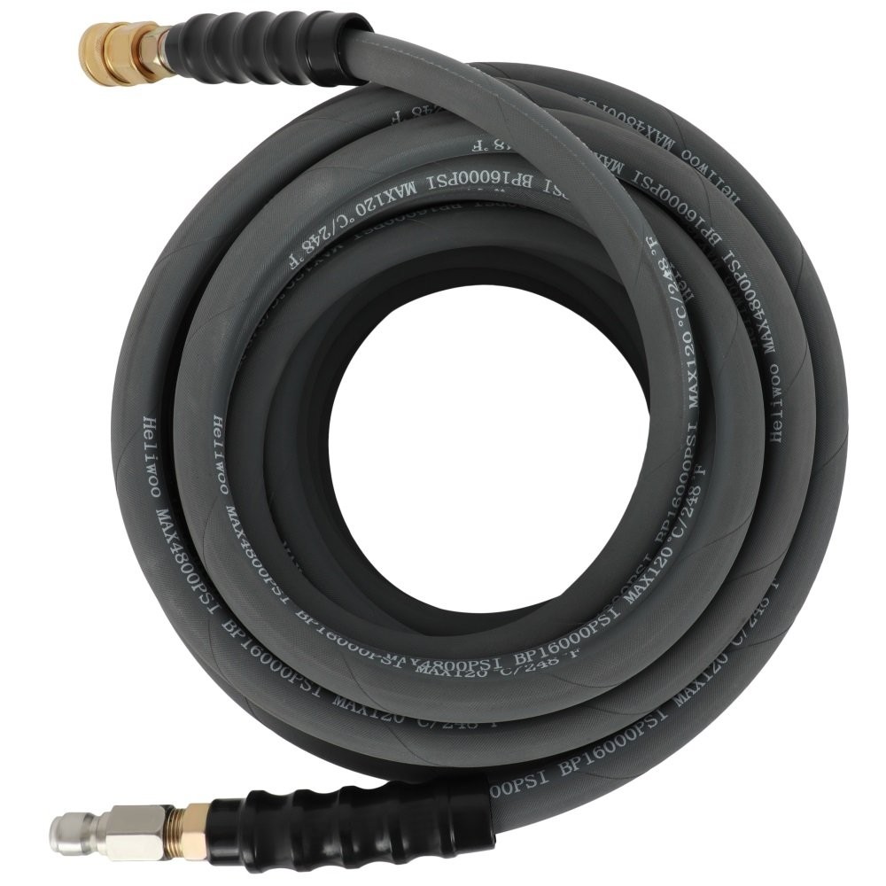 Pressure Washer Hose Gray Non-Marking With Couplers 100ft 4000psi 3/8″