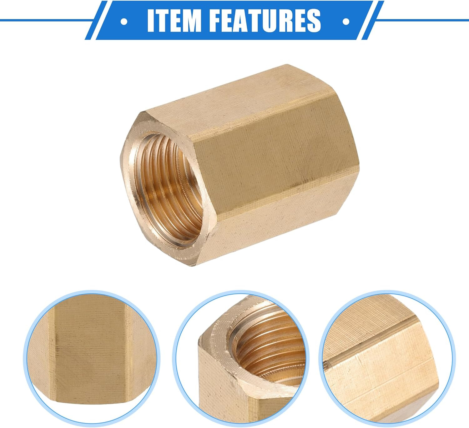 Pressure Washer Connector, M18X1.5 to M18X1.5 Female Adapter Brass Screw Hose Co
