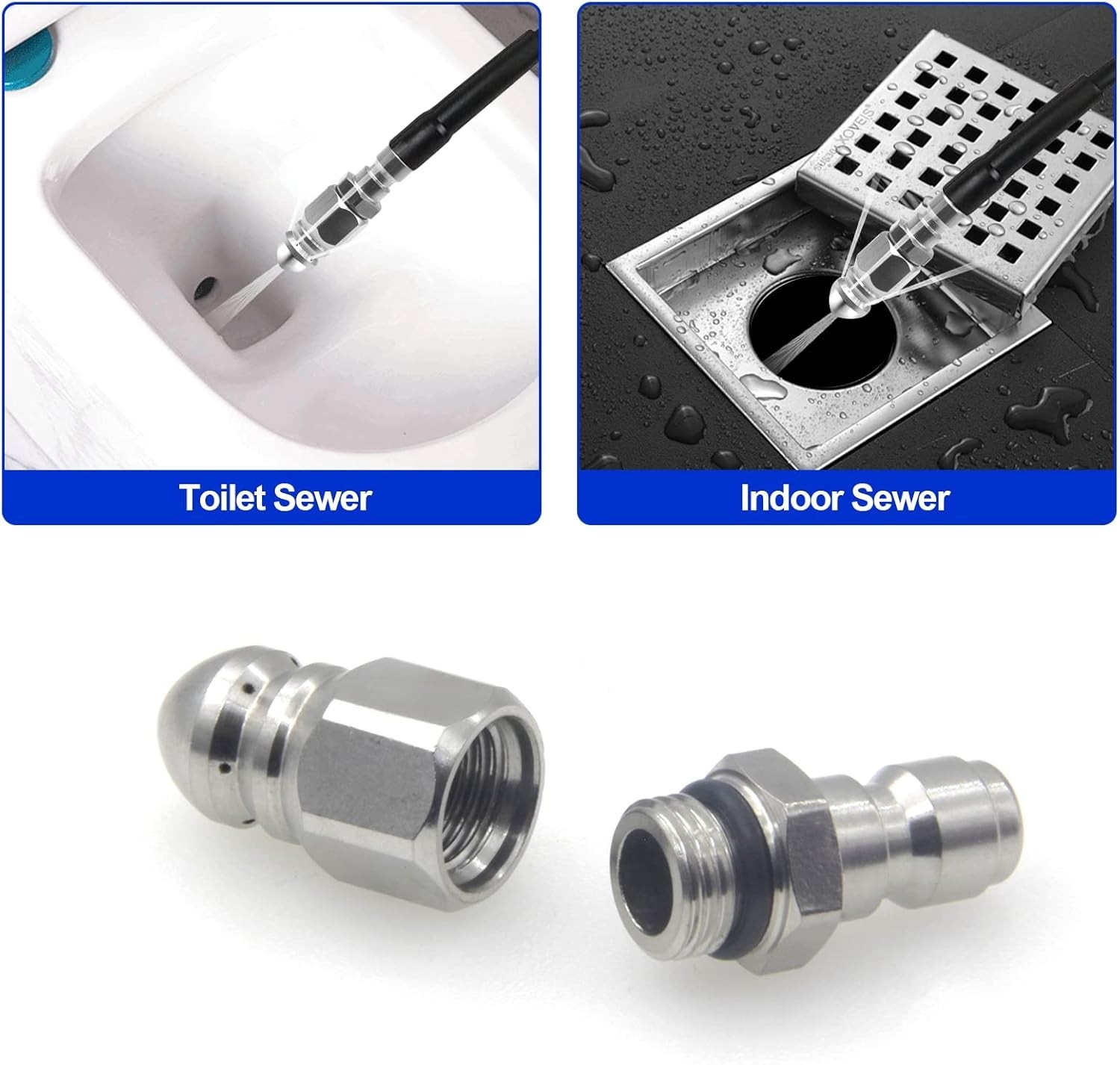 Professional-Grade Compact Pressure Washer Nozzles for Drain Cleaning – 2 Sets