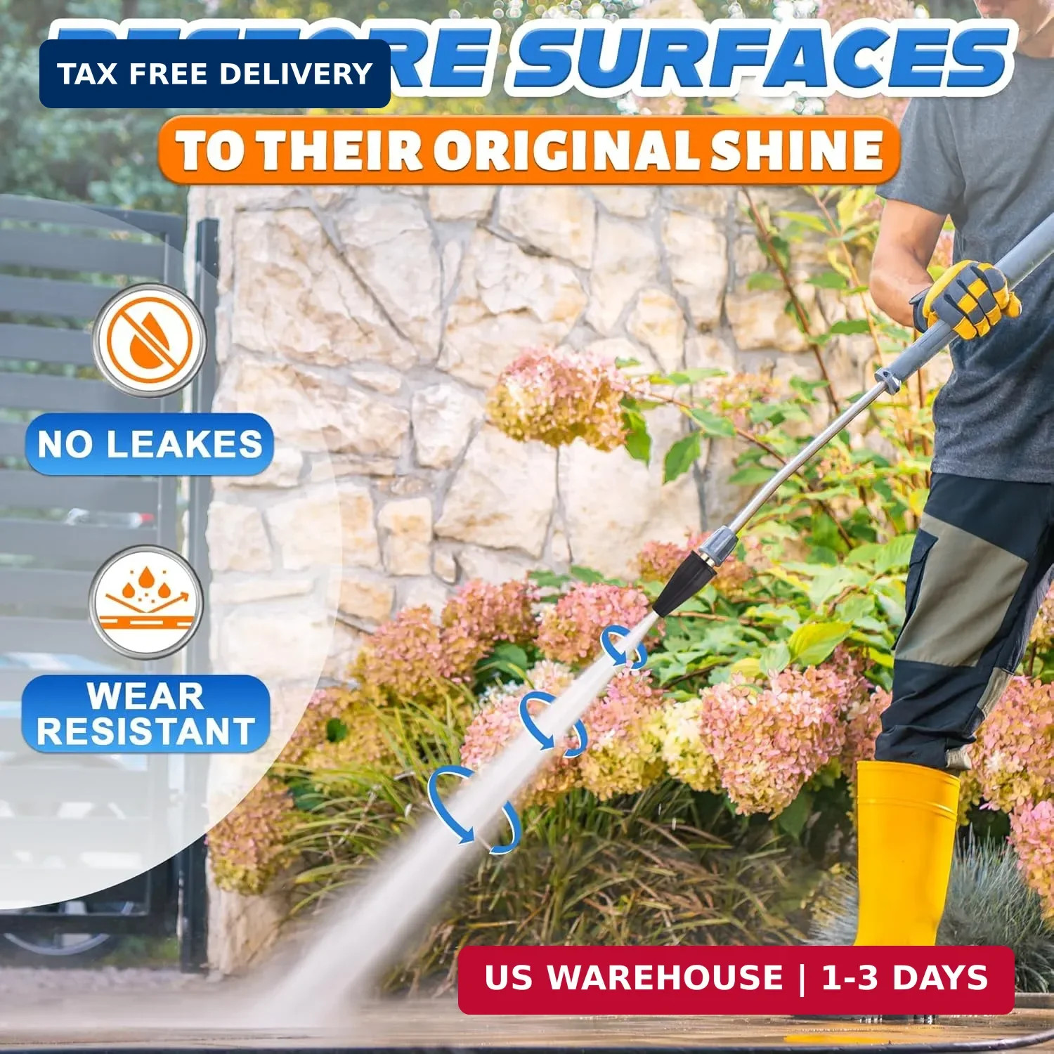 NEW Turbo Nozzle Pressure Washer, Premium 4000 PSI Max Rotating Pressure Washer