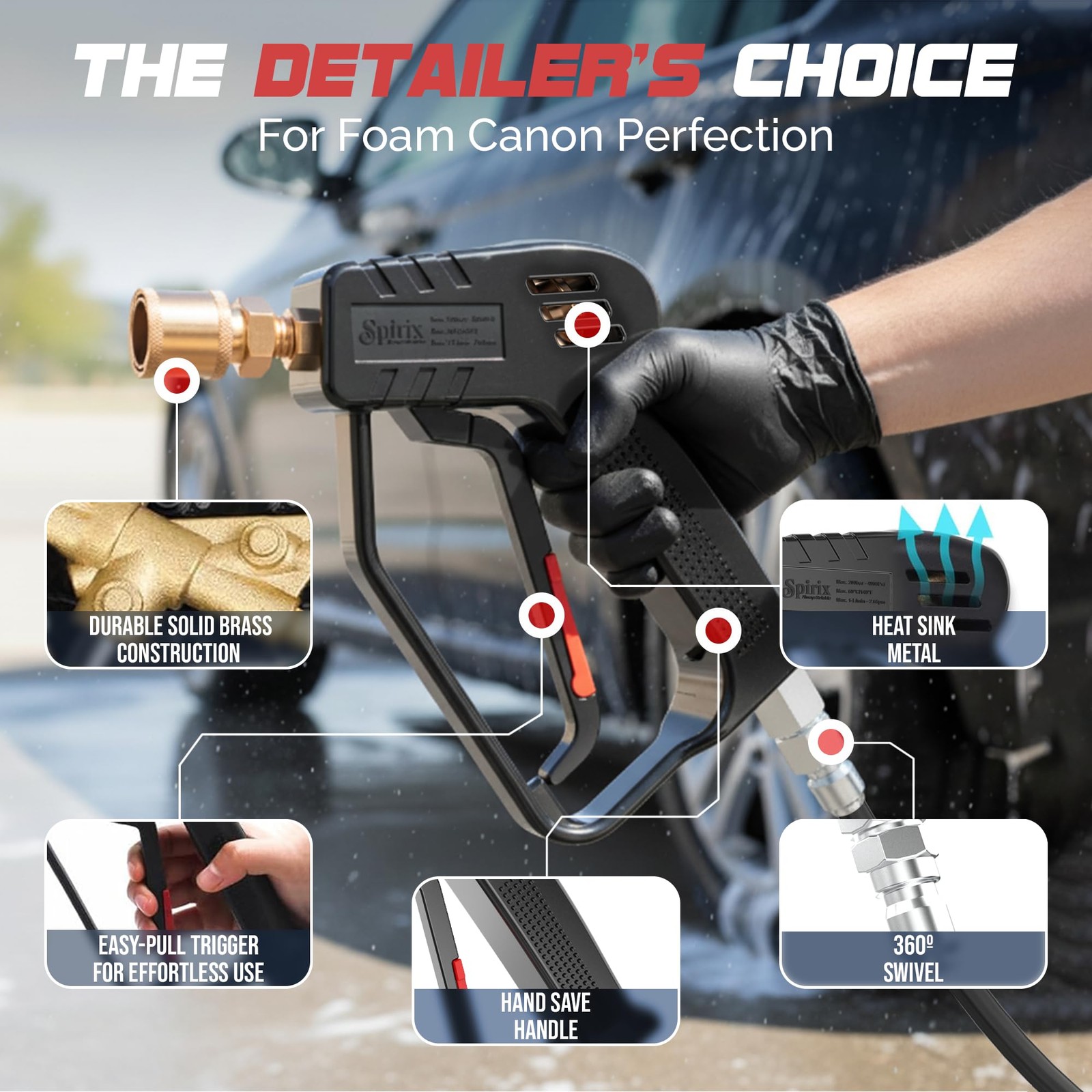 Pressure Washer Gun 4000 PSI Short Power Washer Gun