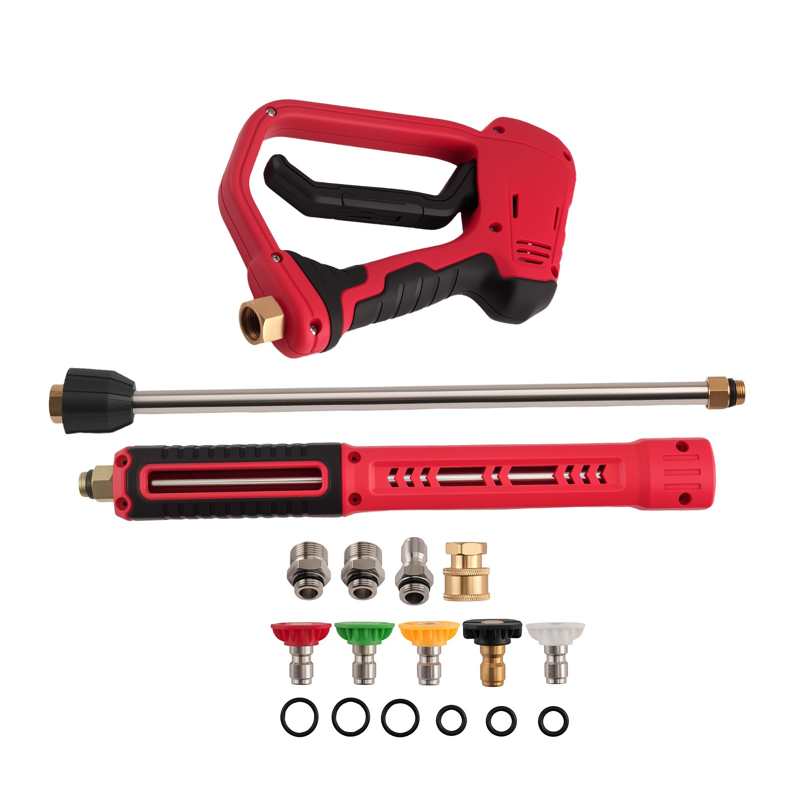 Adjustable 4000PSI Pressure Washer Spray Gun w/ Wand Lance 5 Nozzle M22 Adapter