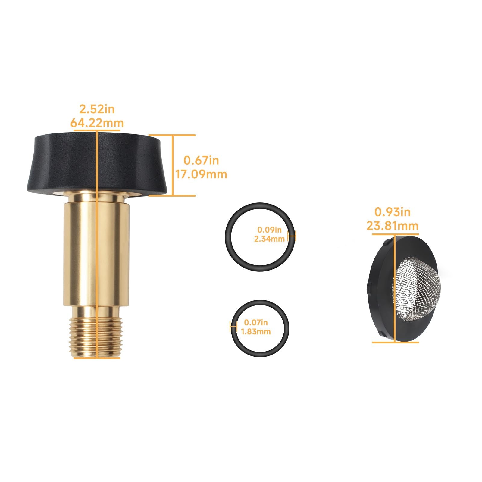 7110166 Water Inlet Fitting 3/8″ Filter Pump Inlet to 3/4″ Pressure Washer Ga…