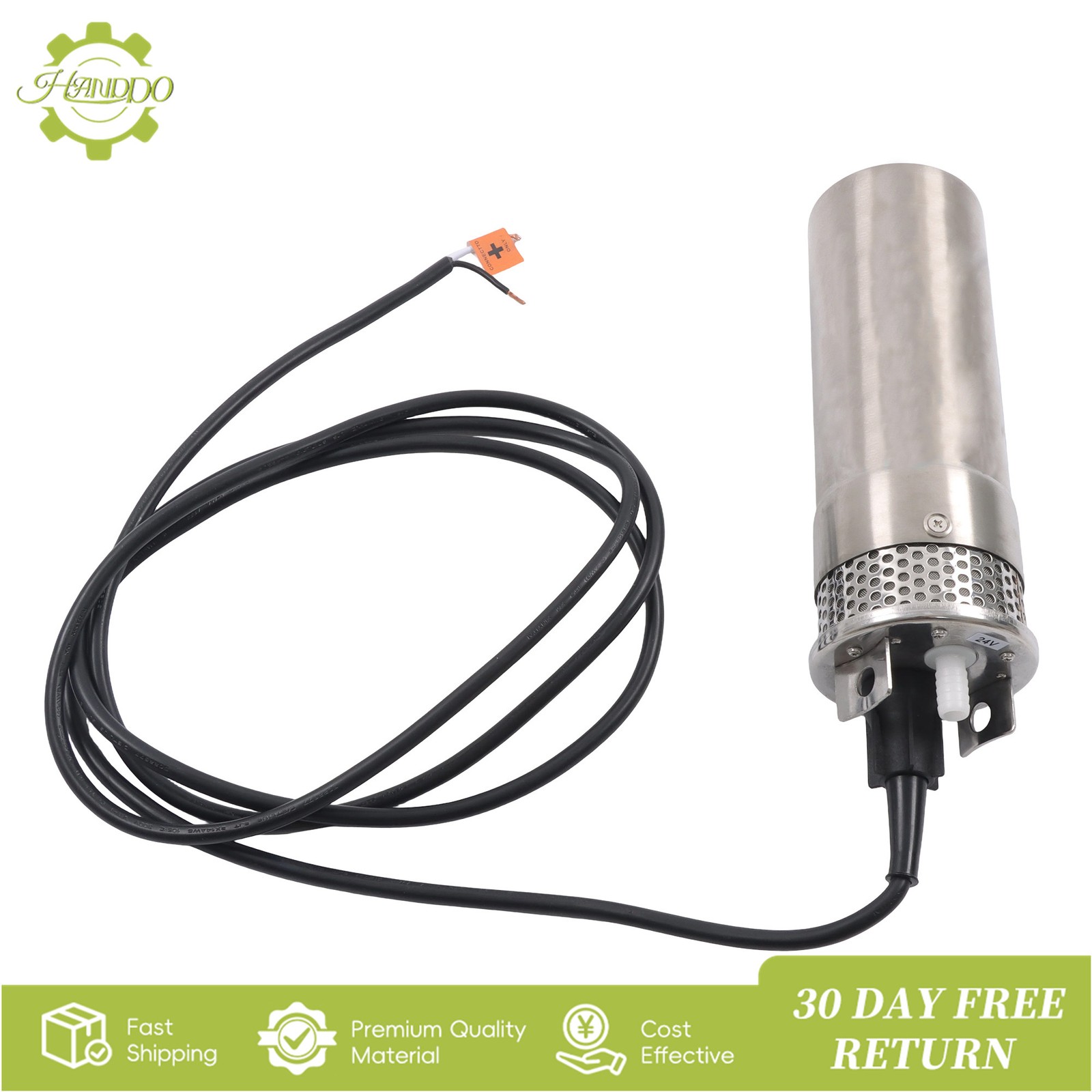 24V Well Pump 3.2GPM 4″ Stainless Steel Max Lift 230FT Deep Solar Well Pump
