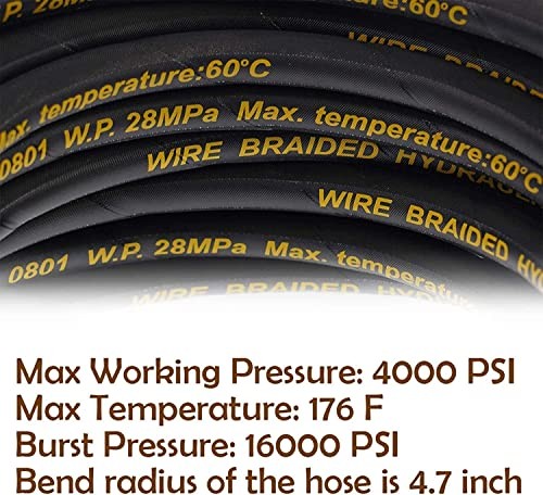 25FT Pressure Washer Hose with 3/8 Inch Quick Connect, High Tensile Wire 25 FT