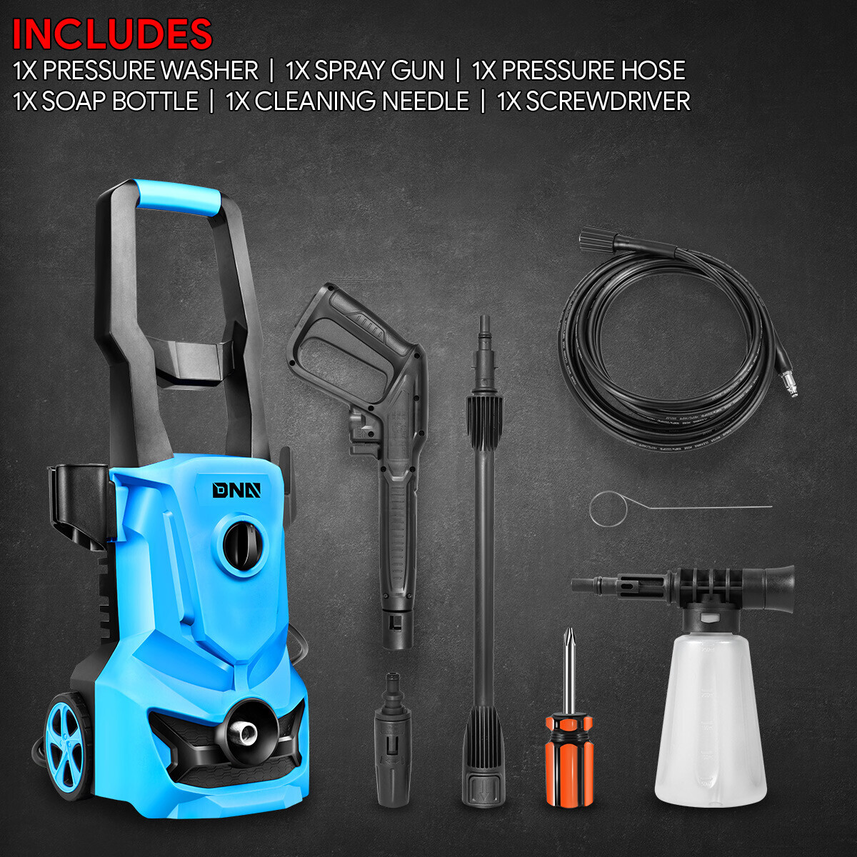 1813PSI 1.45GPM Portable Electric Pressure Washer High-Power Car Cleaner Machine