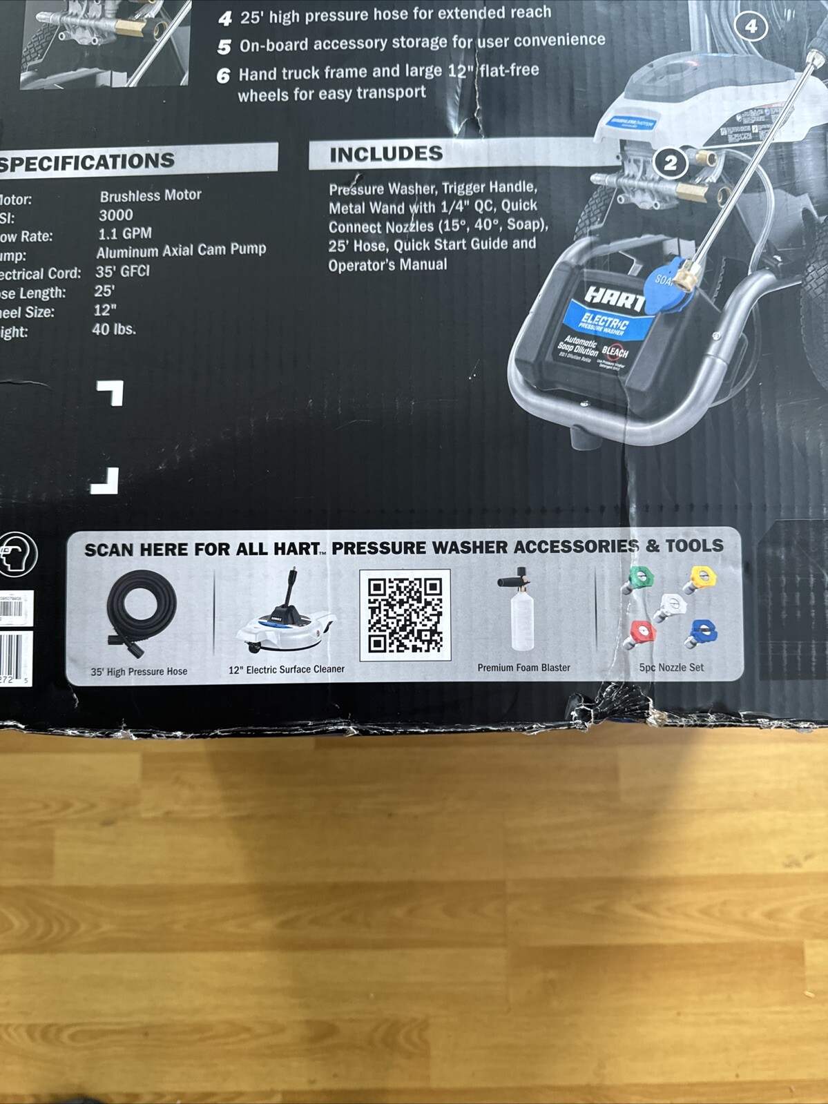Hart HW143011VNM 3000PSI 1.1 GPM Cold Water Electric Pressure Washer (FVS027561)