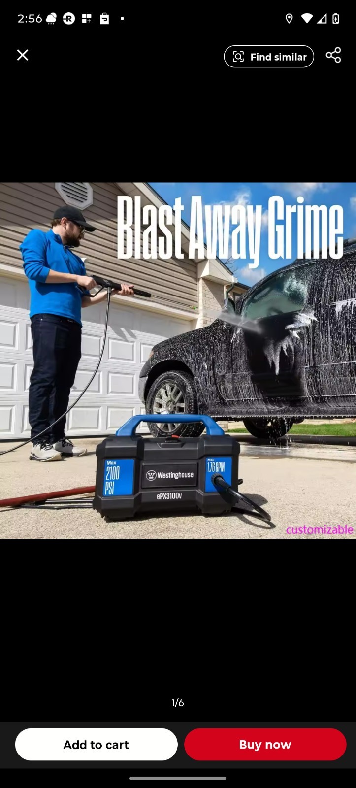 Westinghouse ePX3100v Electric Pressure Washer, 2100 PSI, Foam Cannon, 4-Nozzle