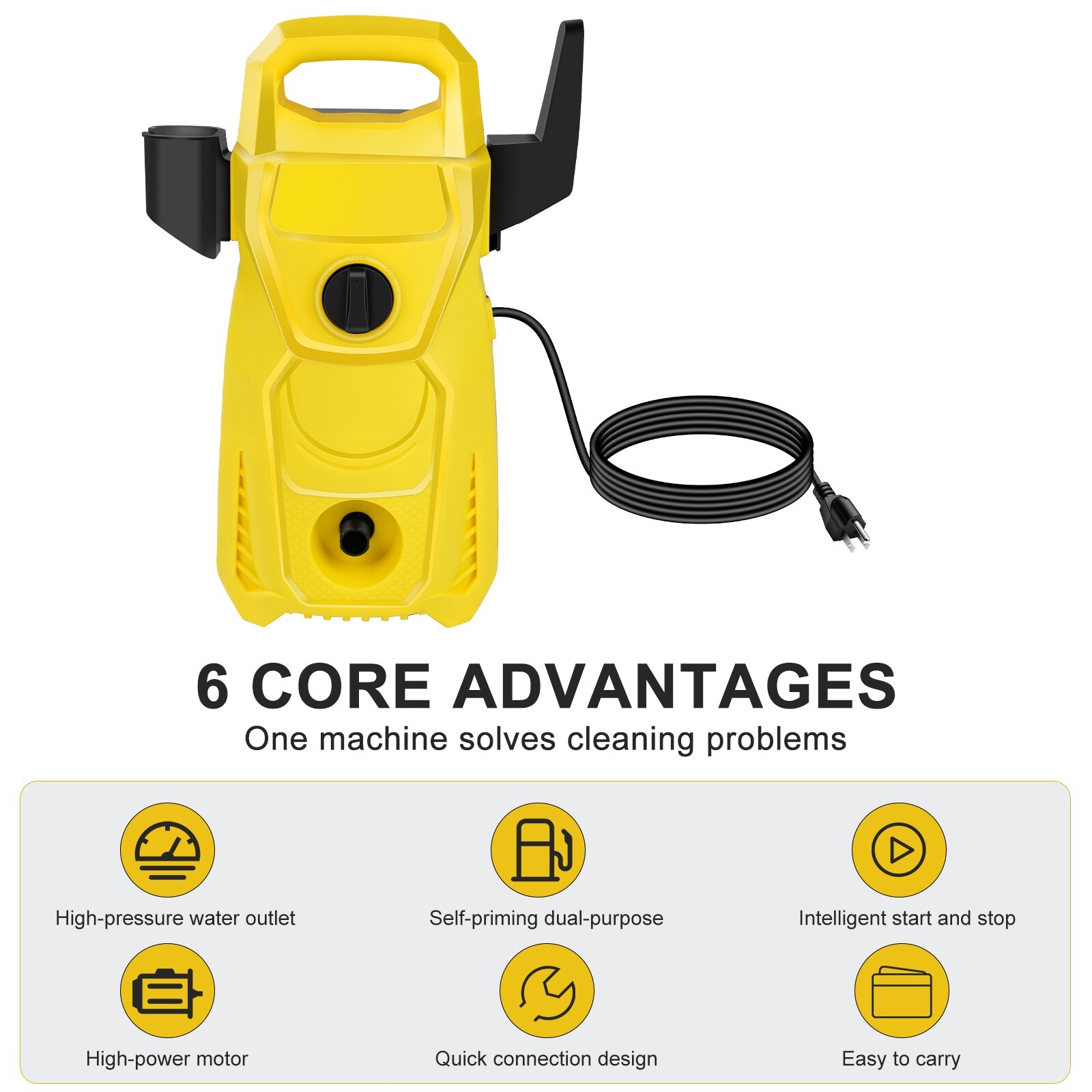 110V Electric Pressure Washer for Car & Home Cleaning, 2800W High Power
