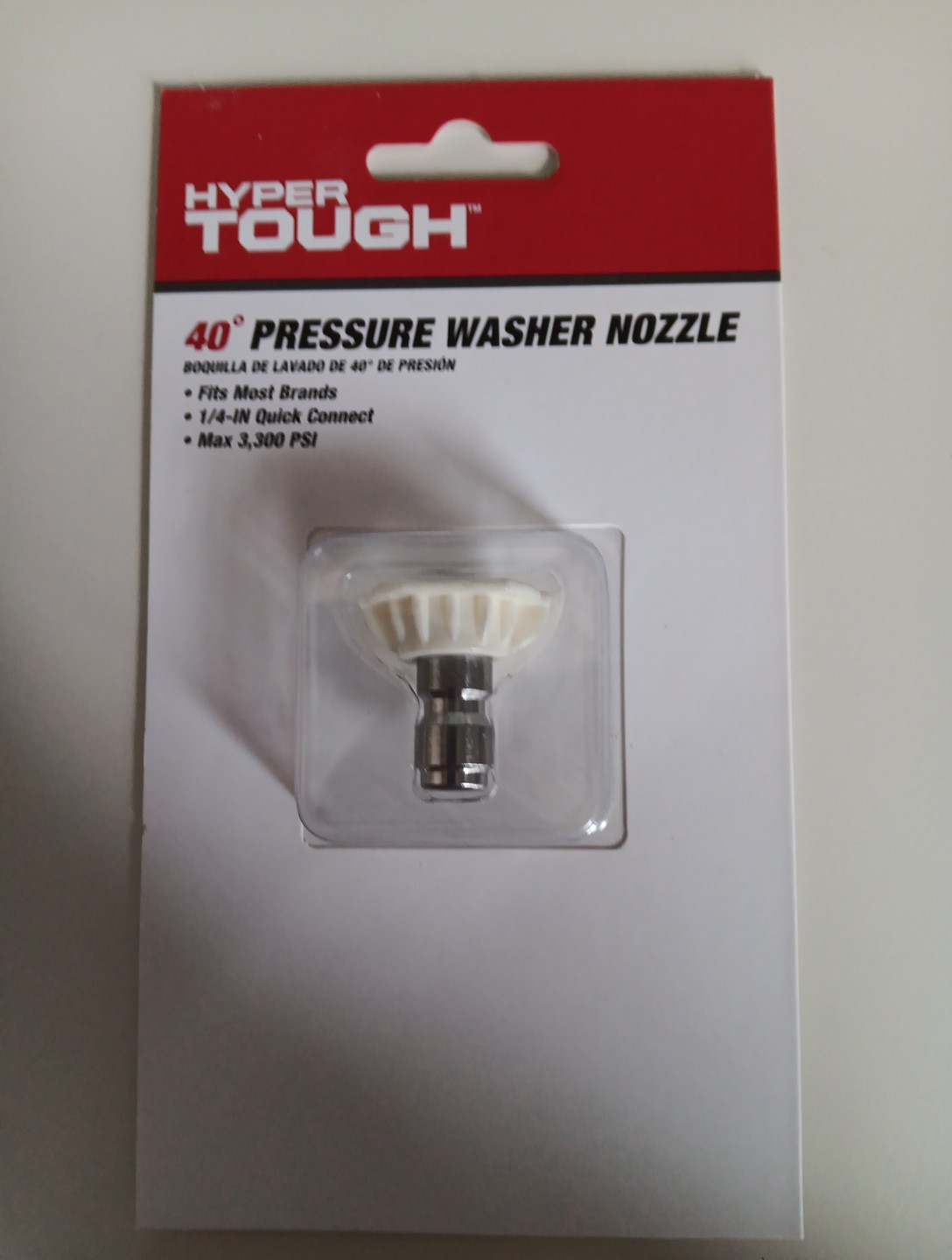 40-Degree Pressure Washer Nozzle 1/4″ Quick Connect