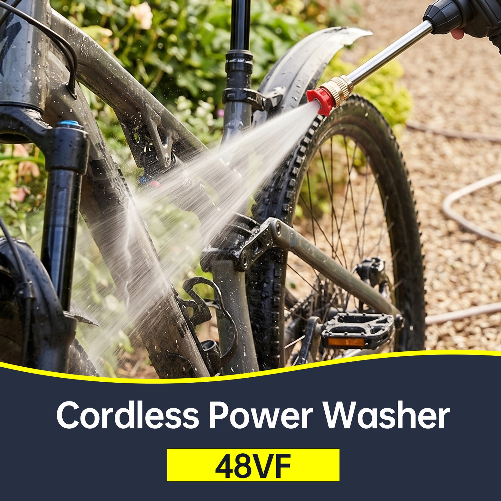 Portable Pressure Washer Cordless Power Car Cleaner 30Bar With 3 Nozzles 2 IFHU