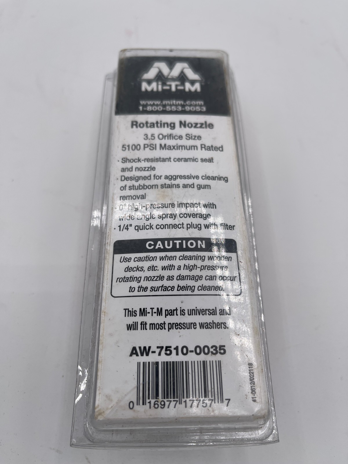 New, Mi-T-M 3.5 Rotating Pressure Washer Nozzle AW-7510-0035 5100 PSI