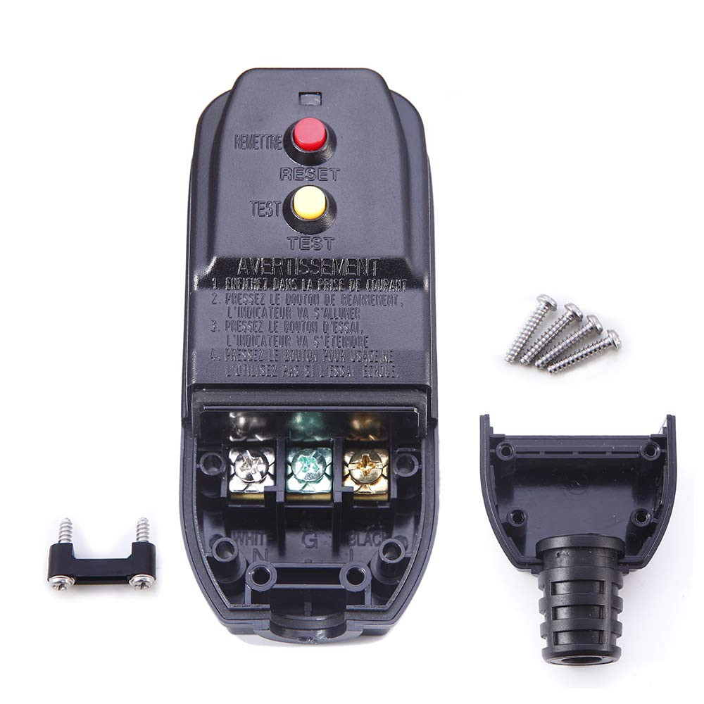 GFCI Plug 15Amp 3 Prong 120V | for Pressure Washer Pool Pump Etc., Circuit Break