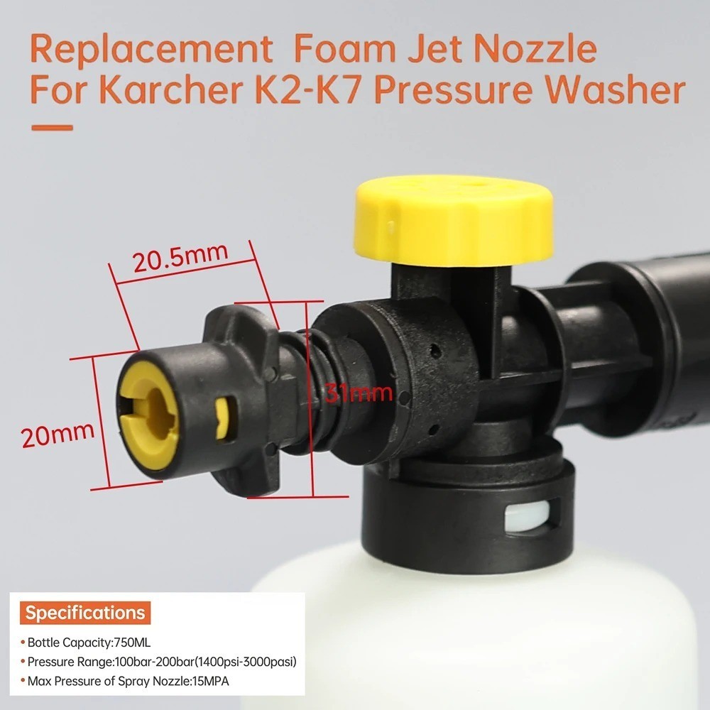 Foam Cannon for Karcher K2-K7 Adjustable Foam Lance Kit Car Wash