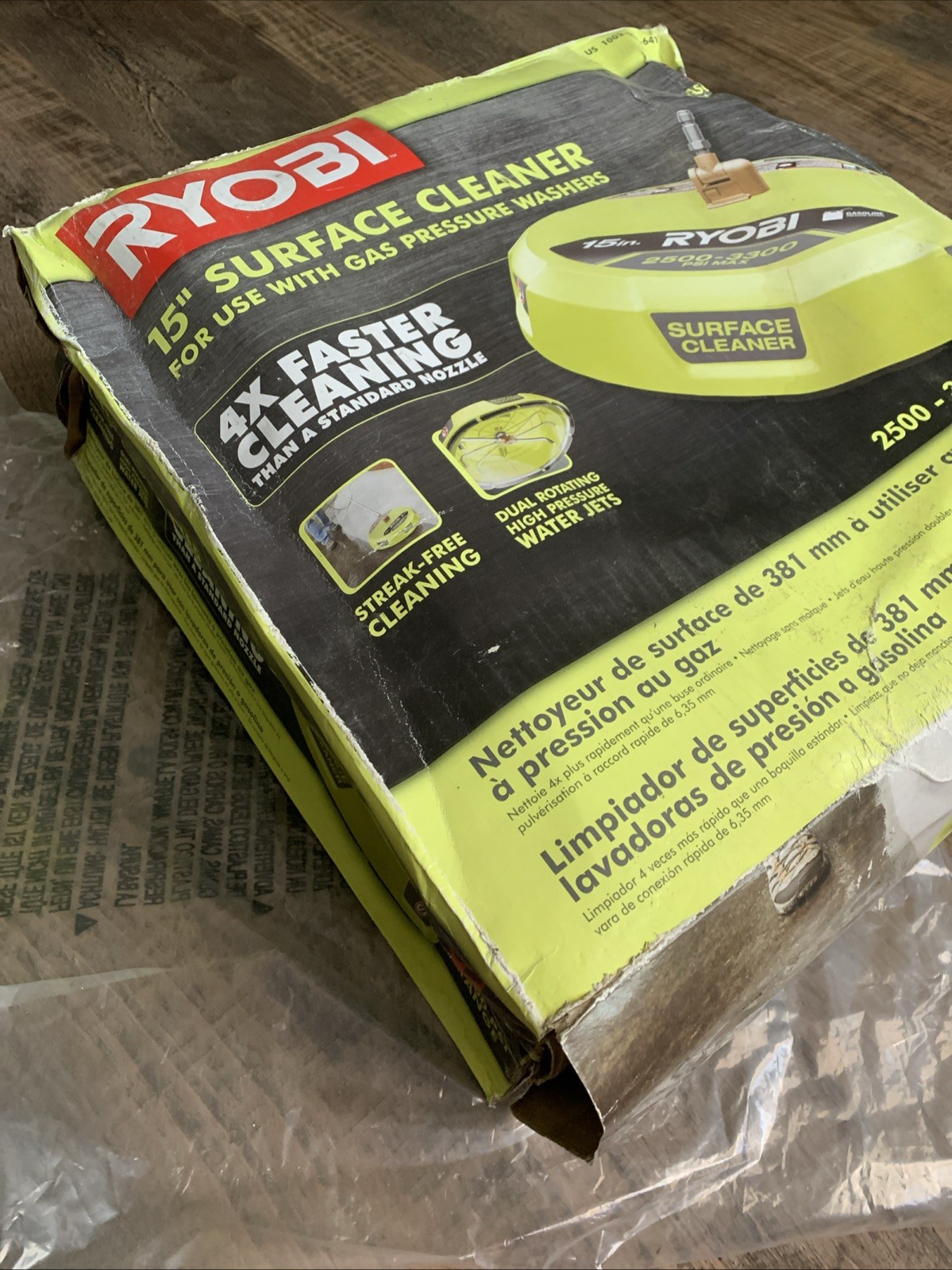 🔥 Brand New RYOBI 15 in. 3300 PSI Surface Cleaner for Gas Pressure Power Washer