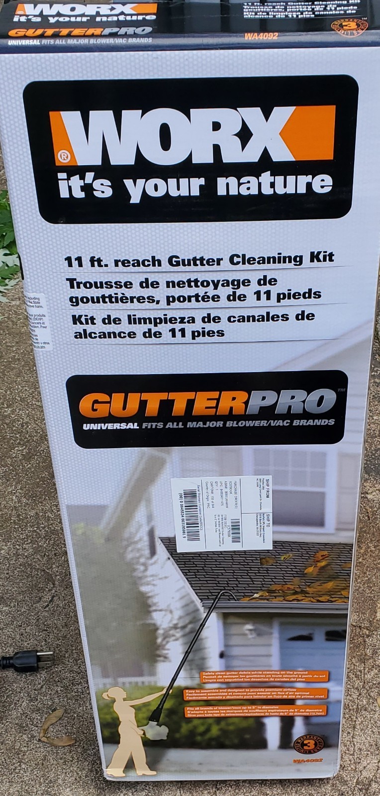 WORX GUTTER CLEANING KIT FOR WORX LEAF BLOWERS WA4092 – BLACK
