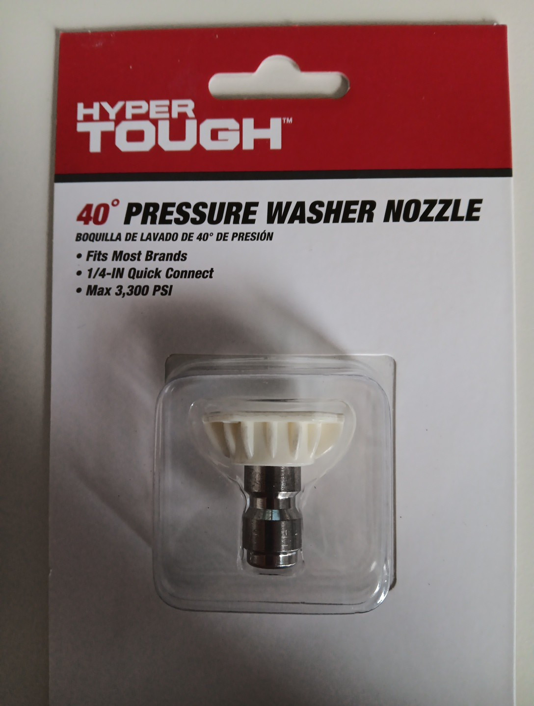 40-Degree Pressure Washer Nozzle 1/4″ Quick Connect