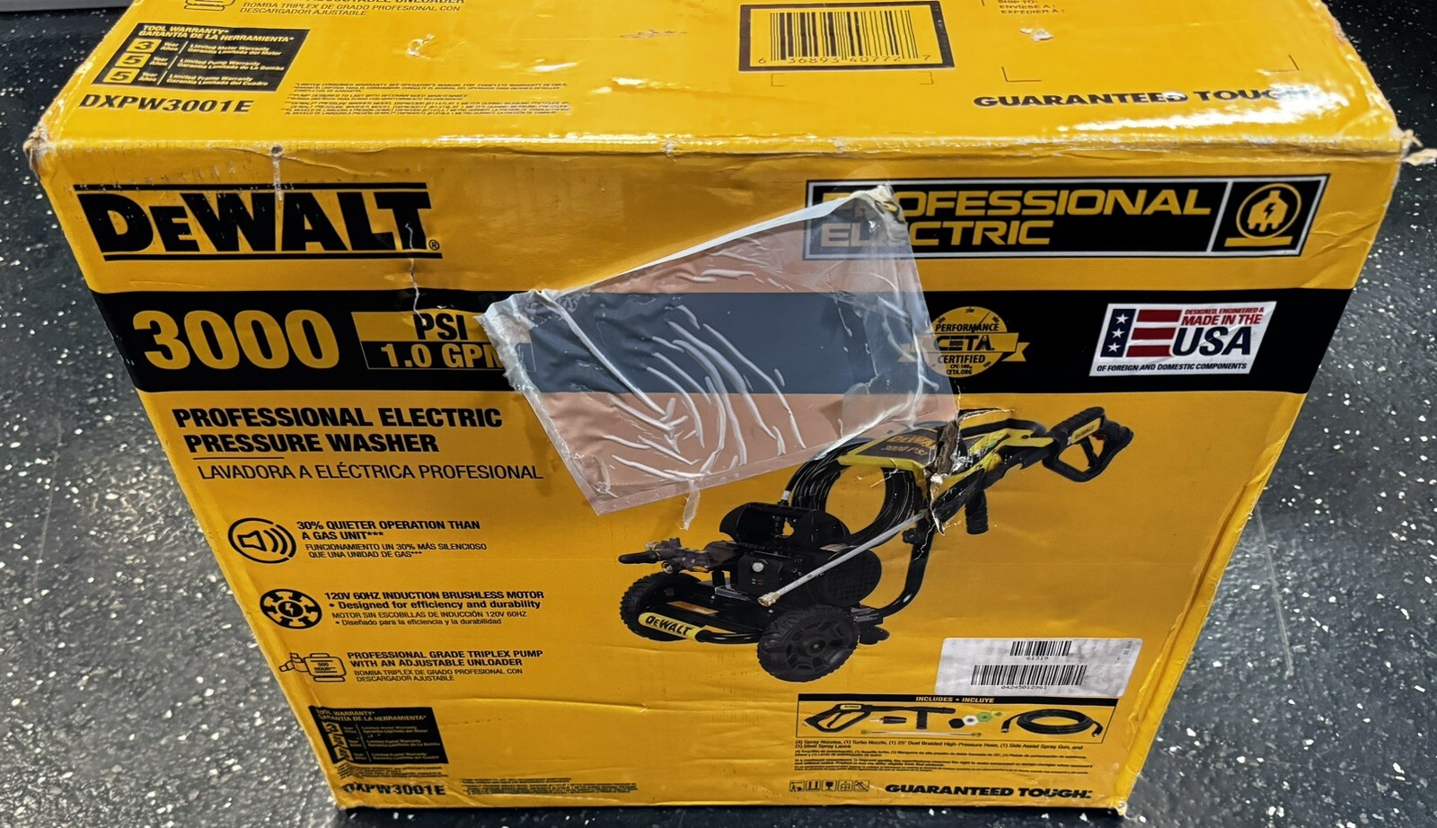 DeWalt 3000PSI 1.0GPM Cold Water Electric Pressure Washer(DXPW3001E)
