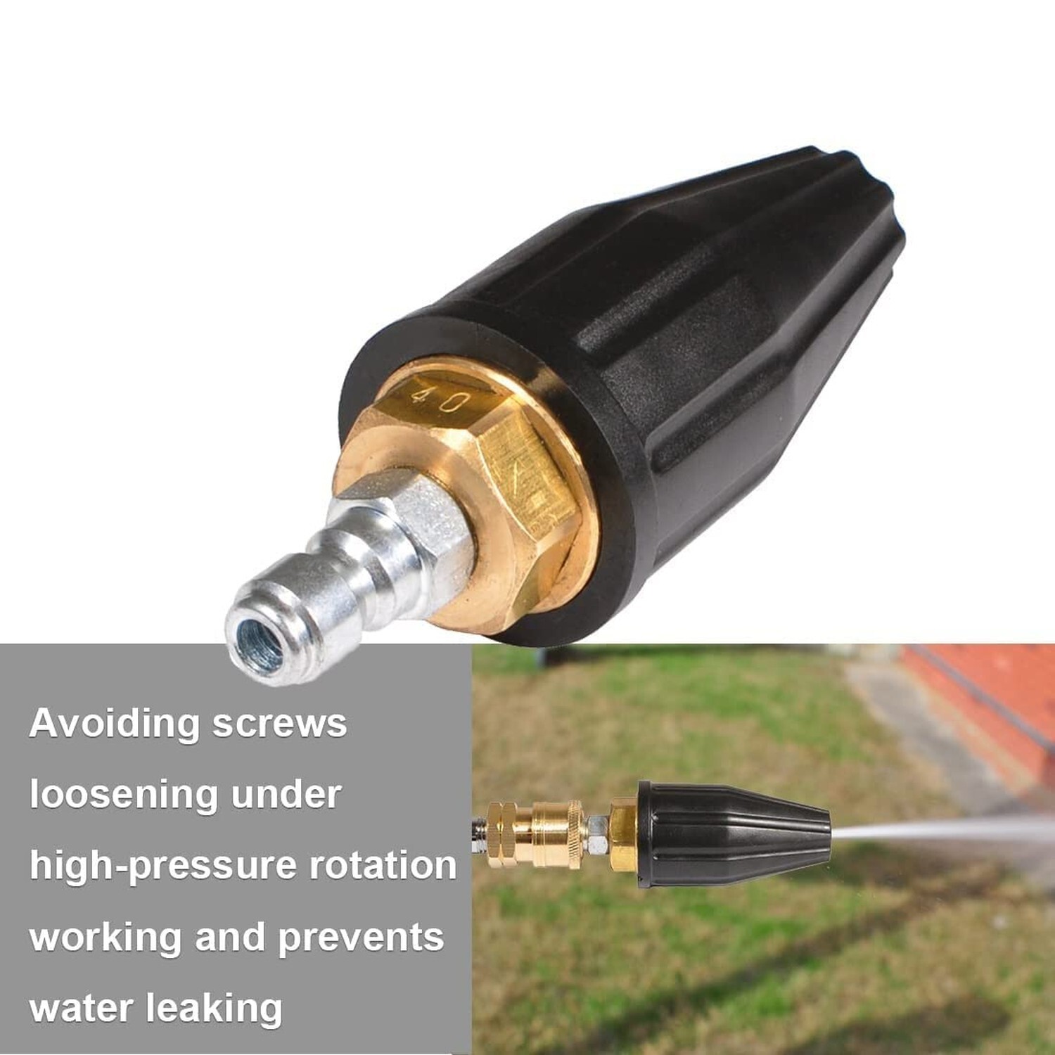 YAMATIC Pressure Washer Tips Turbo Nozzle 4000 PSI Max. 5000 PSI, 360° Rotati…