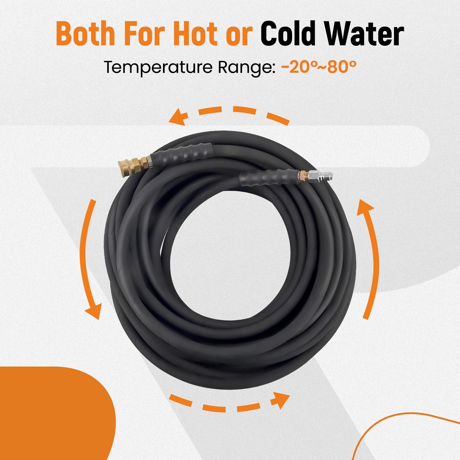 3/8″ x 100ft 6000psi HighTem Water Pressure Washer Hose Quick Connector 2 Wire