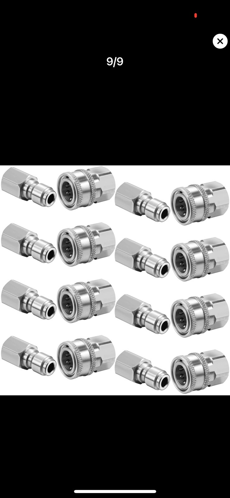 NPT 3/8 Inch Male And Female Hose Adapter Set Stainless Steel Quick Hose