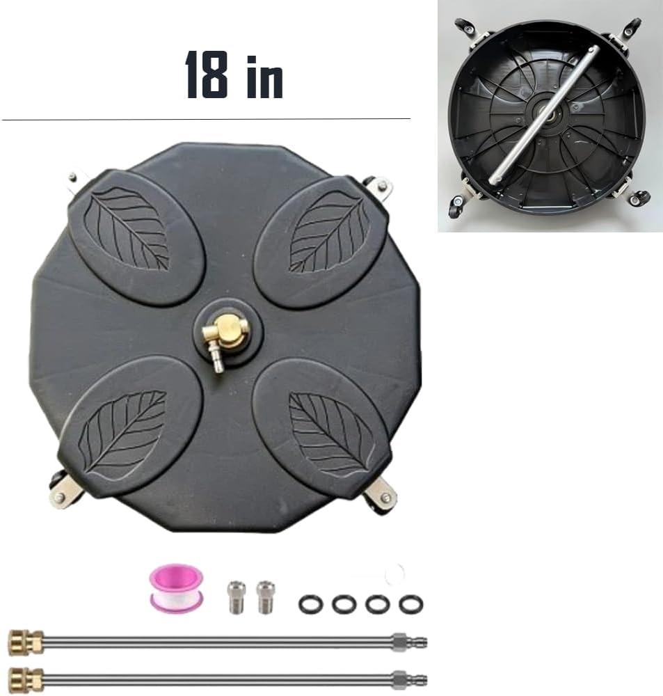 18 In Pressure Washer Surface Cleaner 4000PSI Power Washer Attachment for Deck