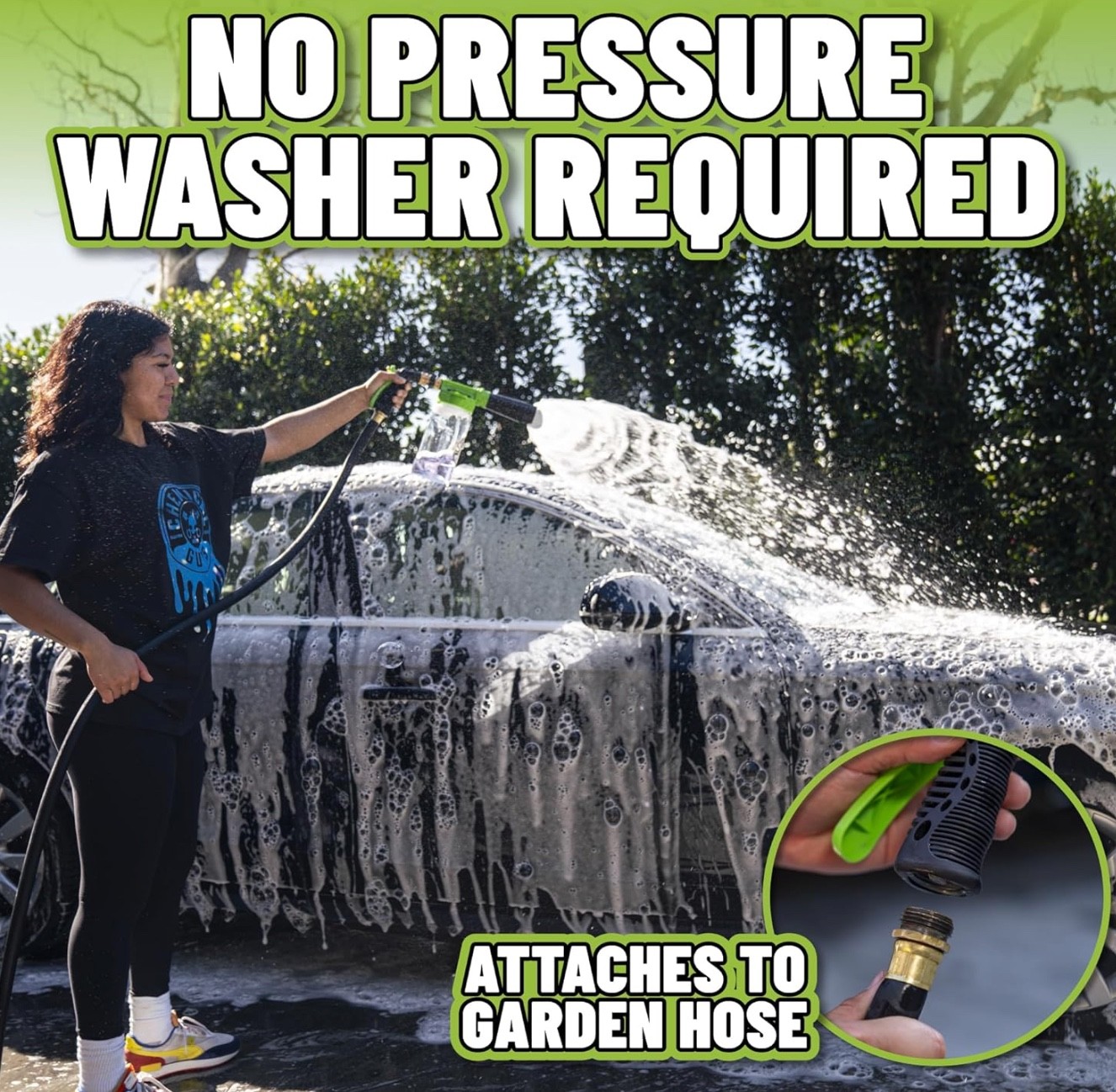 Foam Blaster 6 – Foam Cannon Garden Hose Attachment, Easy to Use, Sprays Thick